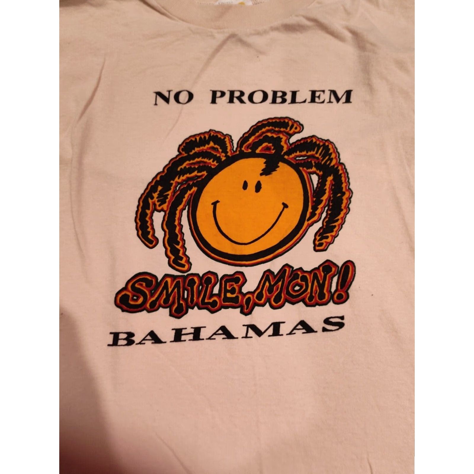 Vintage VINTAGE Straw Mart Bahamas Stitch T-Shirt Unisex Adults M Cotton White 80s Graphic Tee Short Sleeve Crew Neck Mens Womens Size US M / EU 48-50 / 2 - 2 Thumbnail
