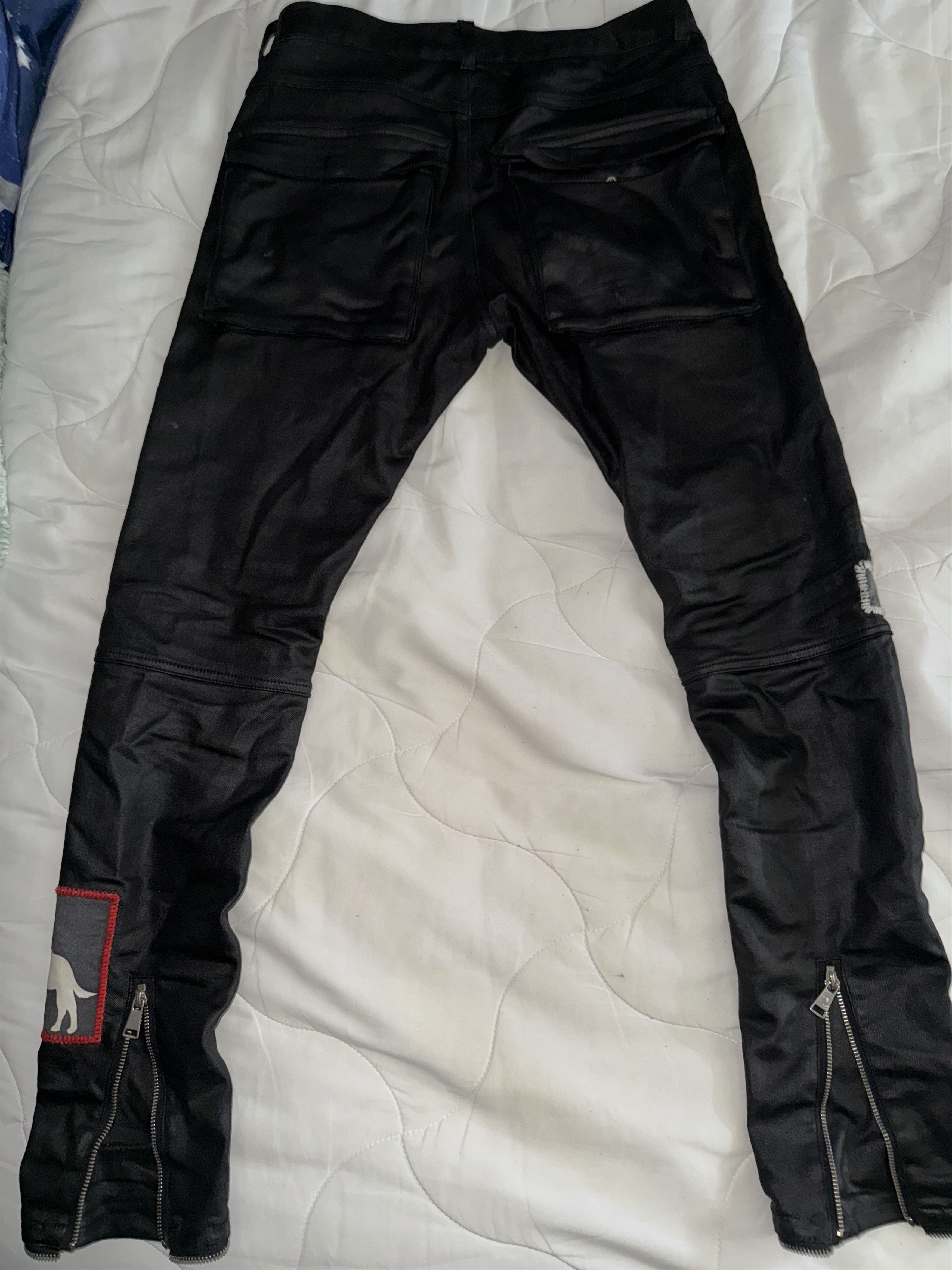 Missing Since Thursday Missing Since Thursday (MST) Black Tar Denim Patchwork pants Size US 32 / EU 48 - 2 Thumbnail