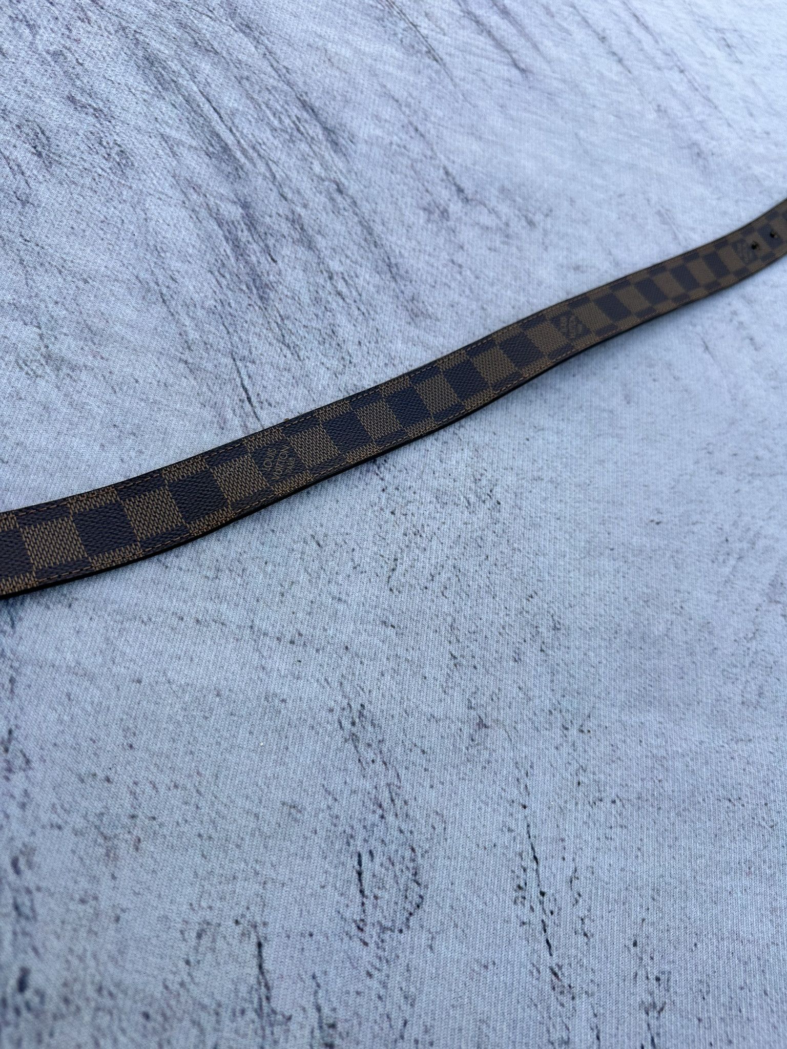 Louis Vuitton Louis Vuitton Belt Ebene Damier Check Classic Buckle Brown Size 36 - 5 Thumbnail
