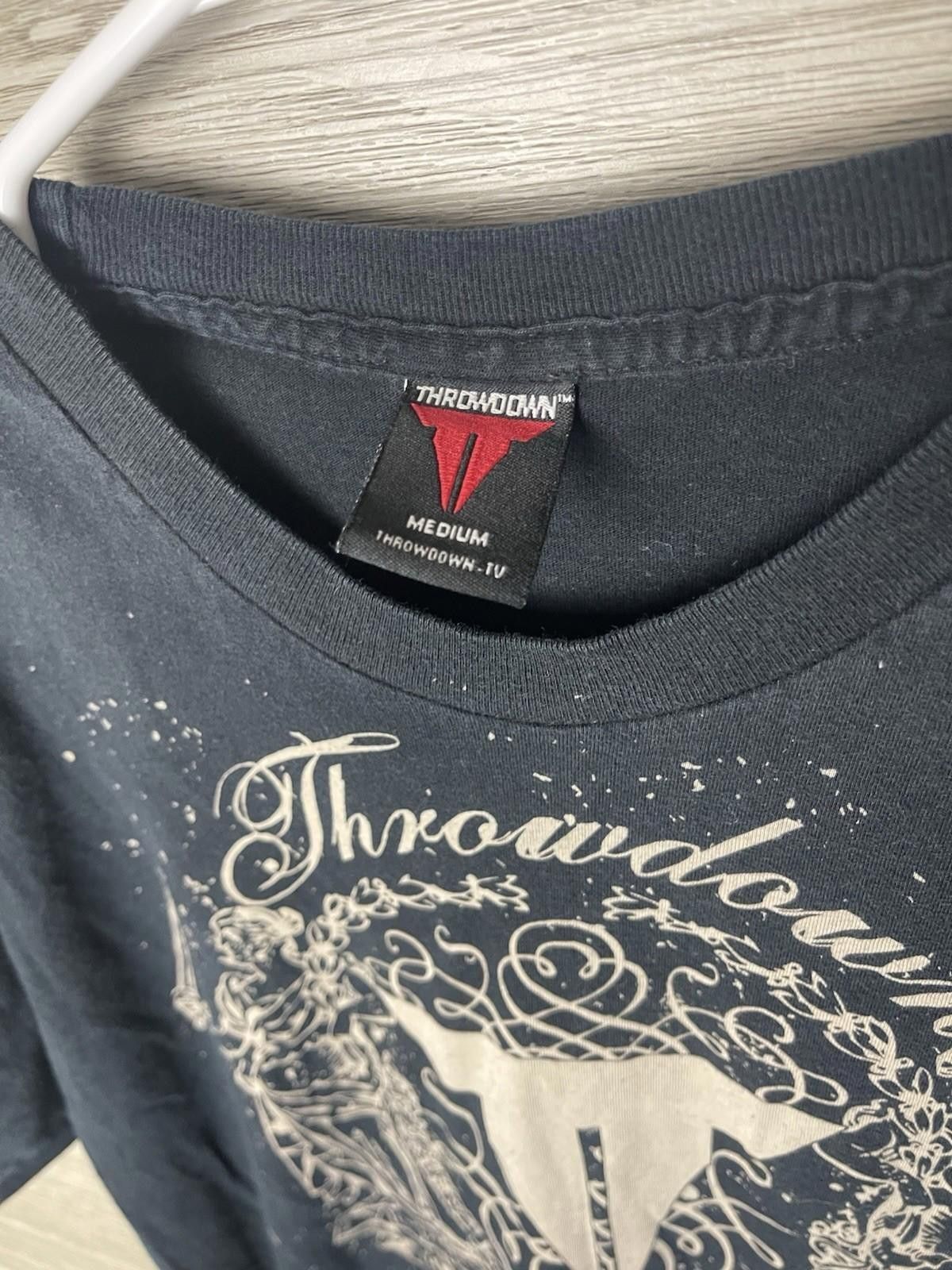 Other Throwdown Premium Shirt Adult M White Black Graphic Tee MMA Size US M / EU 48-50 / 2 - 6 Thumbnail