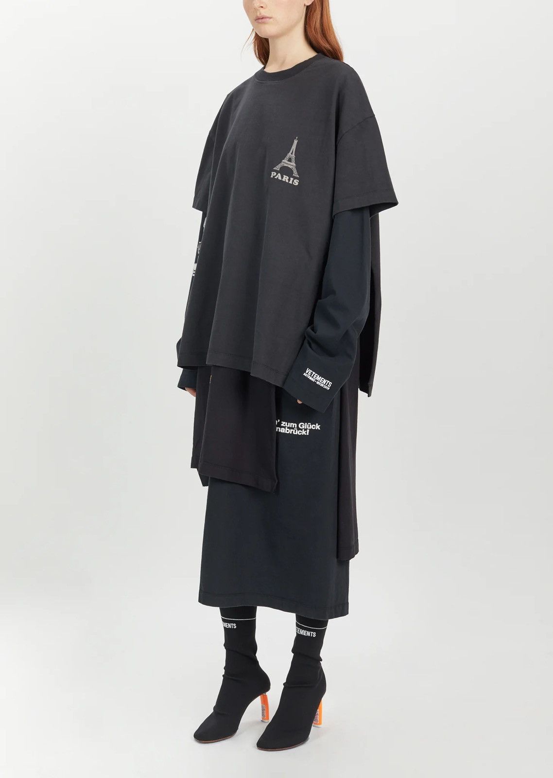 Vetements Vetements PARIS layered Tshirt dress Size US XS / EU 42 / 0 - 16 Thumbnail