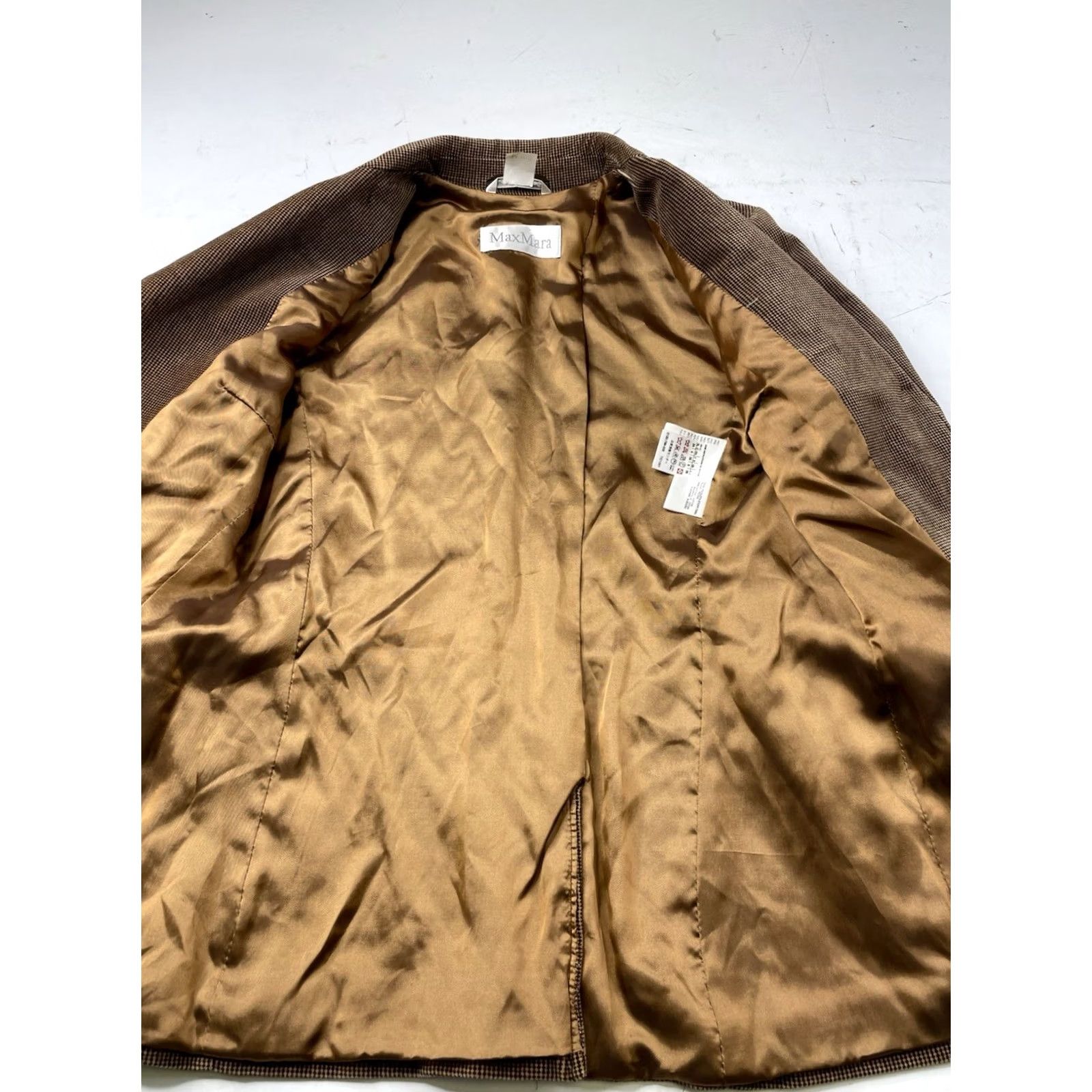 Max Mara MAX MARA Blazer Jacket Brown Plaid Women 4 Cotton Equestrian Military Blazer Notch Lined Single-Breasted Three-Button" Size S / US 4 / IT 40 - 2 Thumbnail