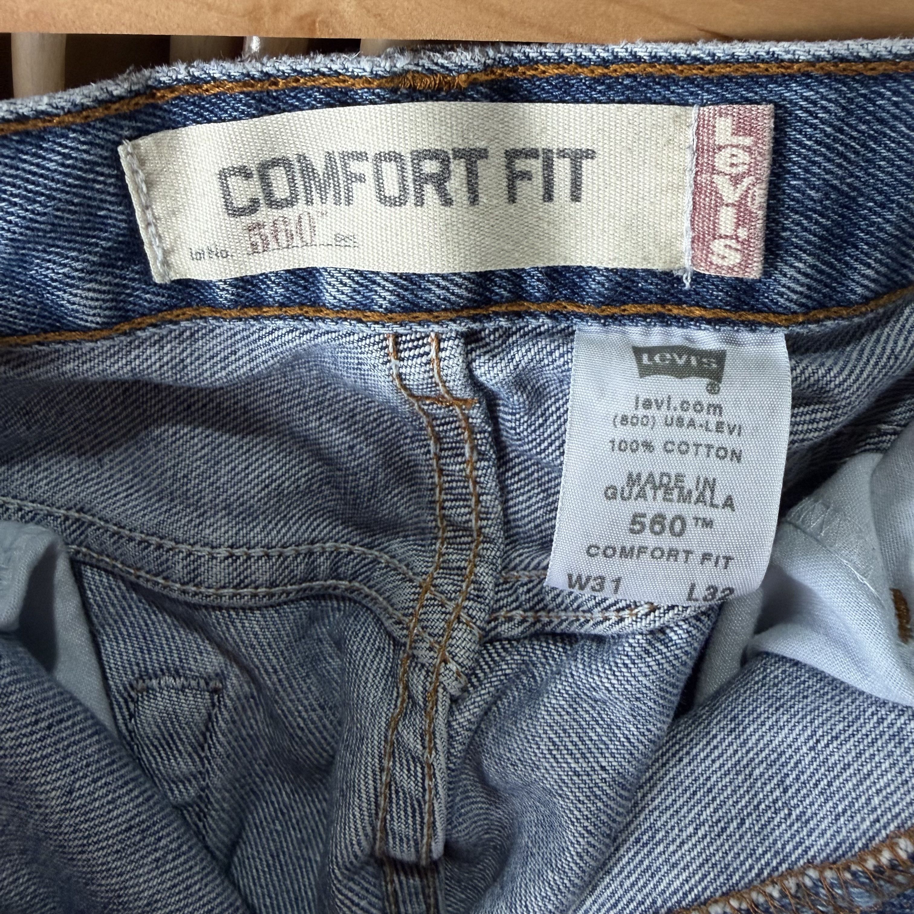 Levi's Vtg Levis 560 Jeans Mens 31x 32 90s Blue Red Tab Size US 31 - 6 Thumbnail