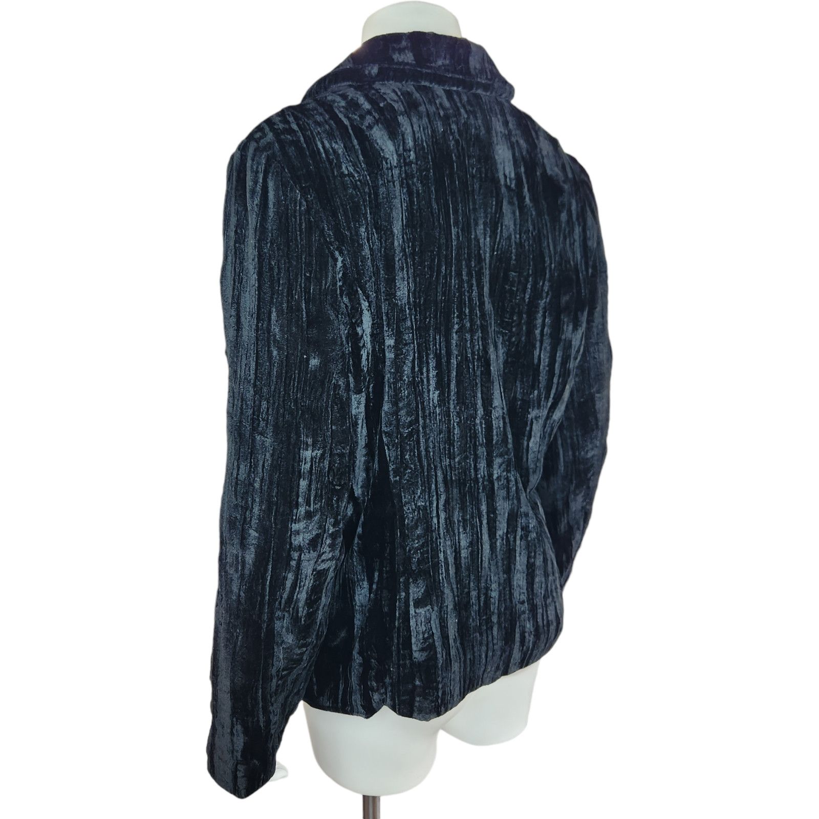 Coldwater Creek Coldwater Creek Womens Medium Black Velvet Jacket Button Size M / US 6-8 / IT 42-44 - 5 Thumbnail