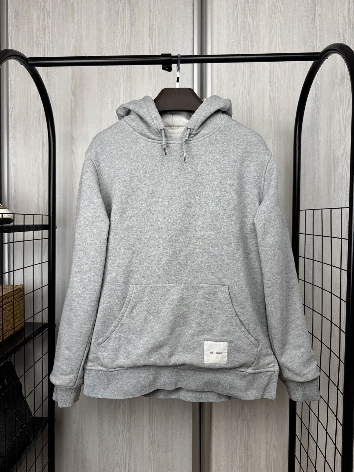 Aime Leon Dore vintage grey distressed faded grey hoodie