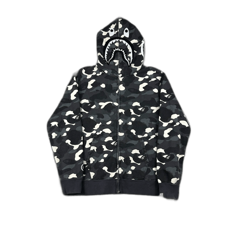 Bape Black and White Camo Shark Hoodie Size US XXL / EU 58 / 5 - 1 Thumbnail