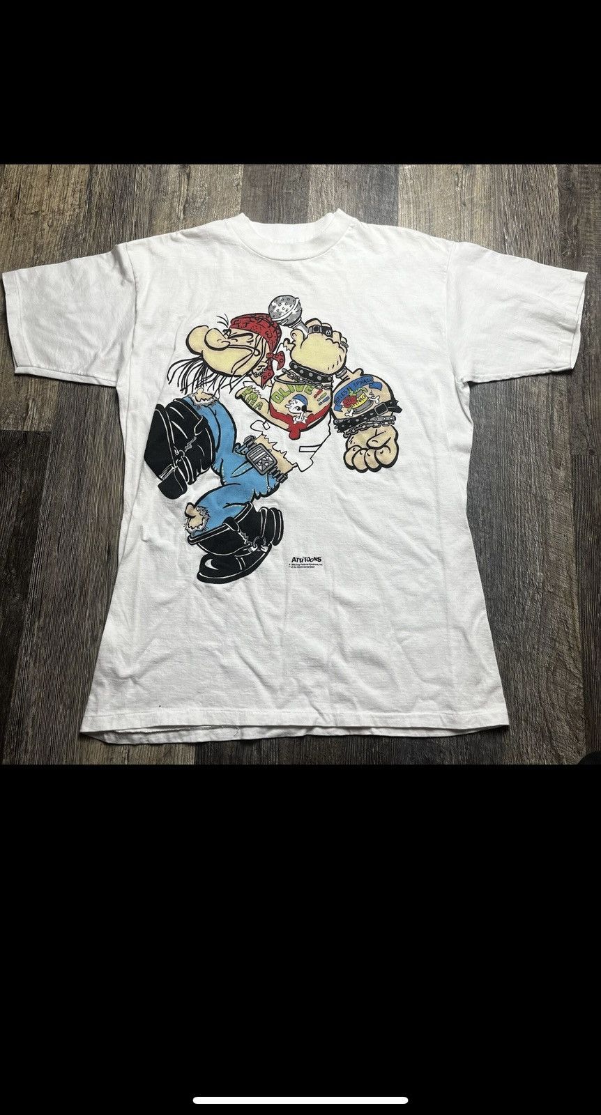 Vintage Vintage 90s Popeye Guns N Roses Rock Tee XL Single Stitch Size US XL / EU 56 / 4 - 6 Thumbnail