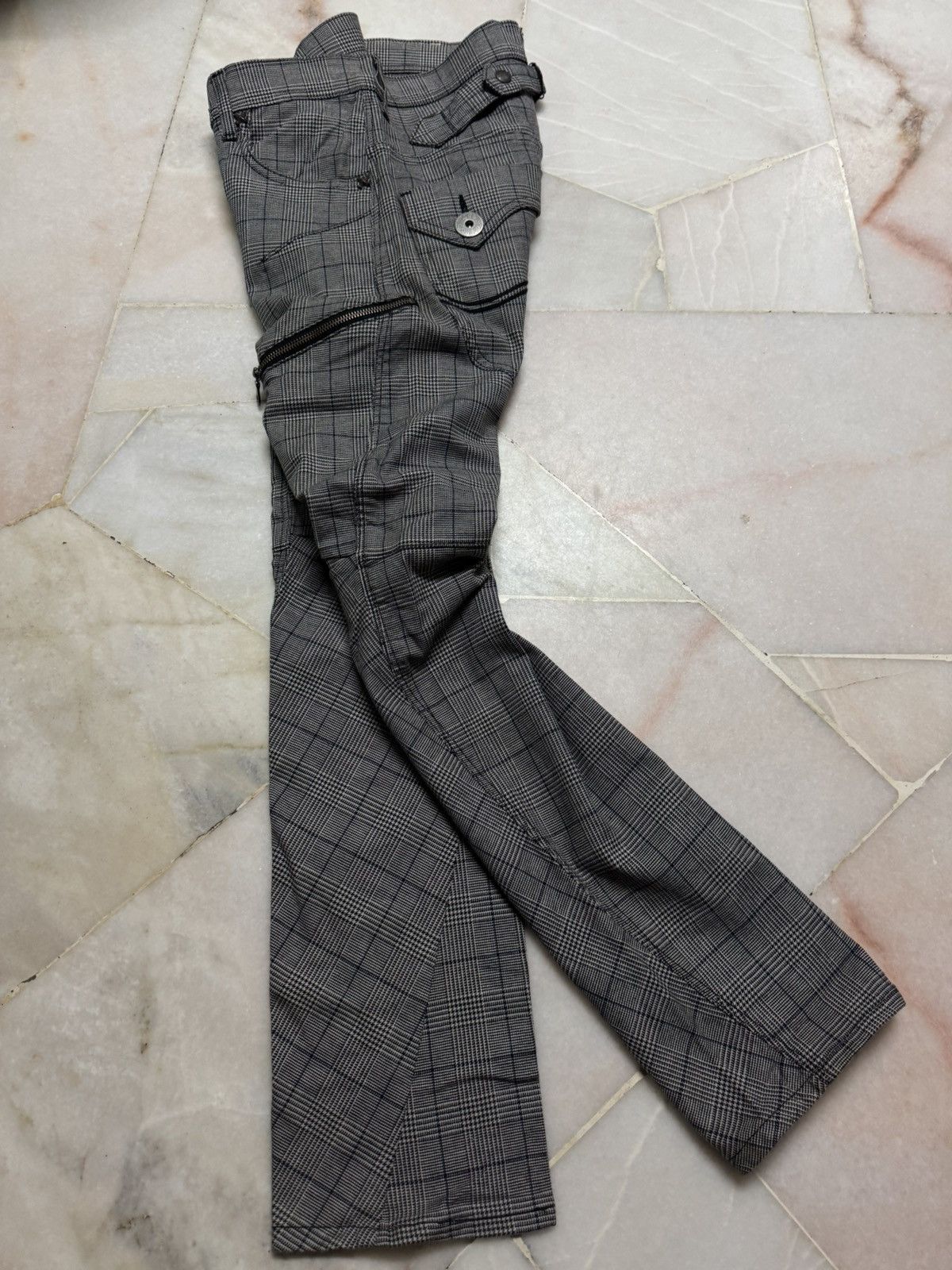 Lee RARE VINTAGE LEE COWBOY TARTAN ZIPPER CARGO BUCKLE BACK Size US 29 - 8 Thumbnail