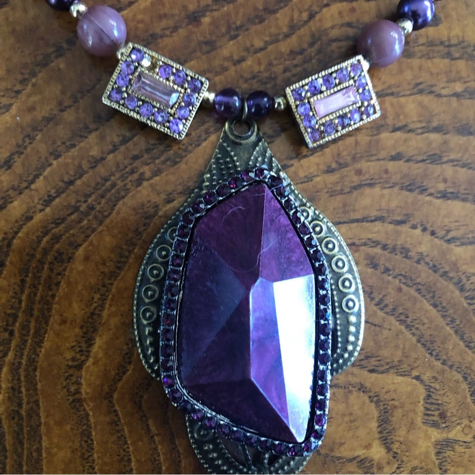 Handmade Handcrafted repurpose lilac freshwater purple Pearl necklace Size ONE SIZE - 10 Thumbnail