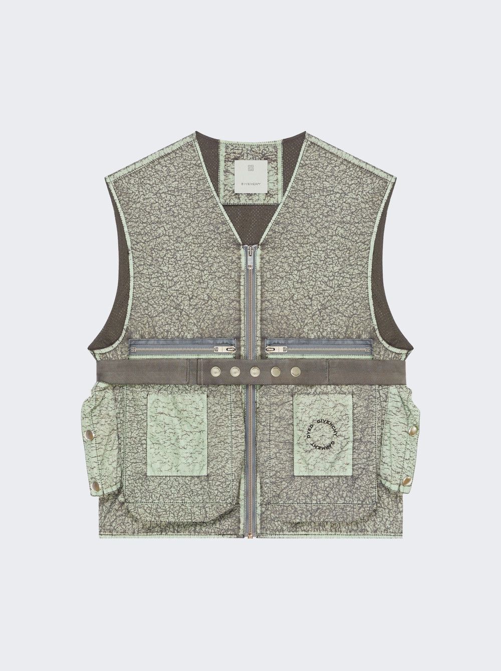 o1mle0226 Crackled Effect Vest in Gray
