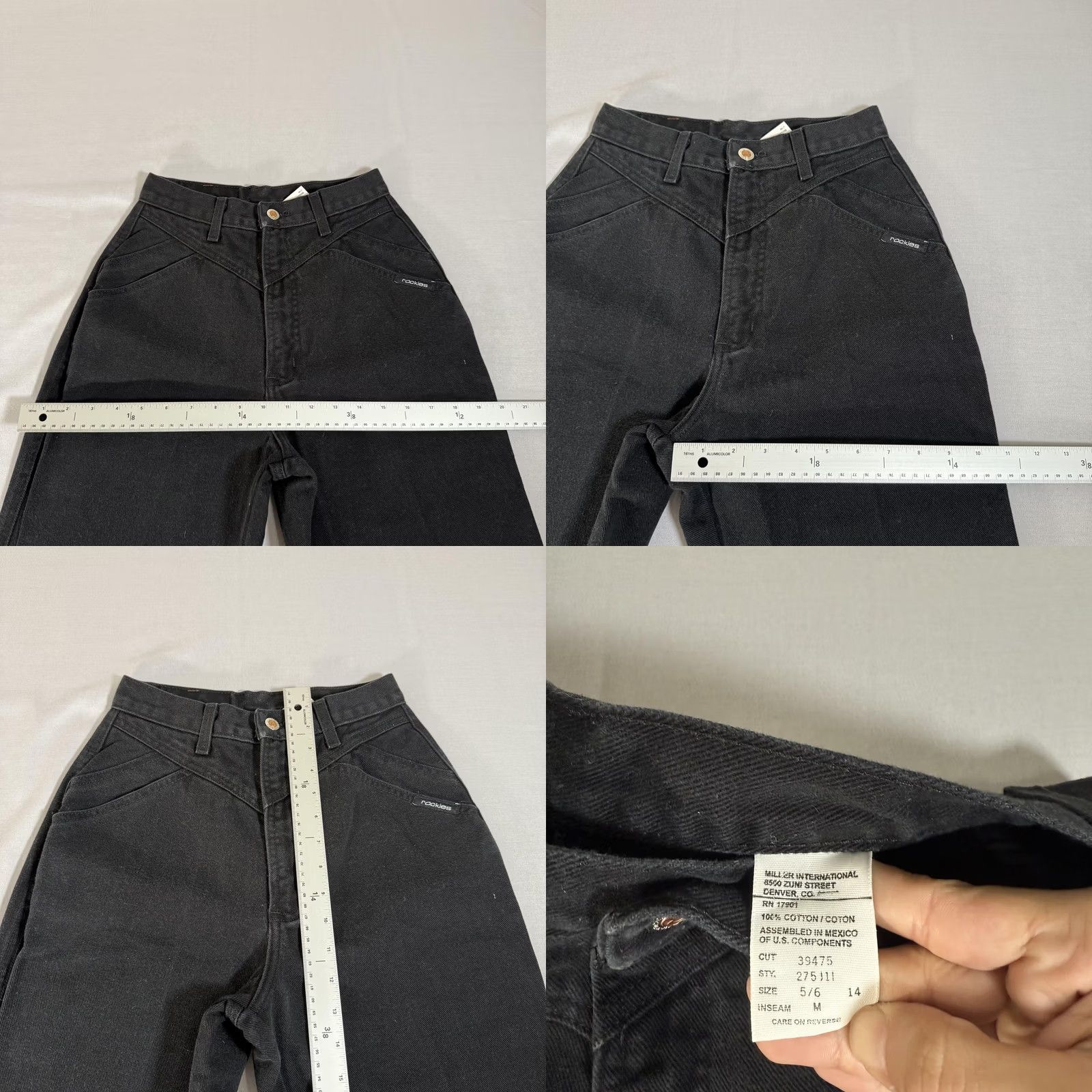 Vintage VINTAGE Rocky Mountain Womens 5 Black Bare Back Slim Fit Denim Pants 90s Western Jeans Women Checks 90s Mens Size 27" / US 4 / IT 40 - 8 Thumbnail