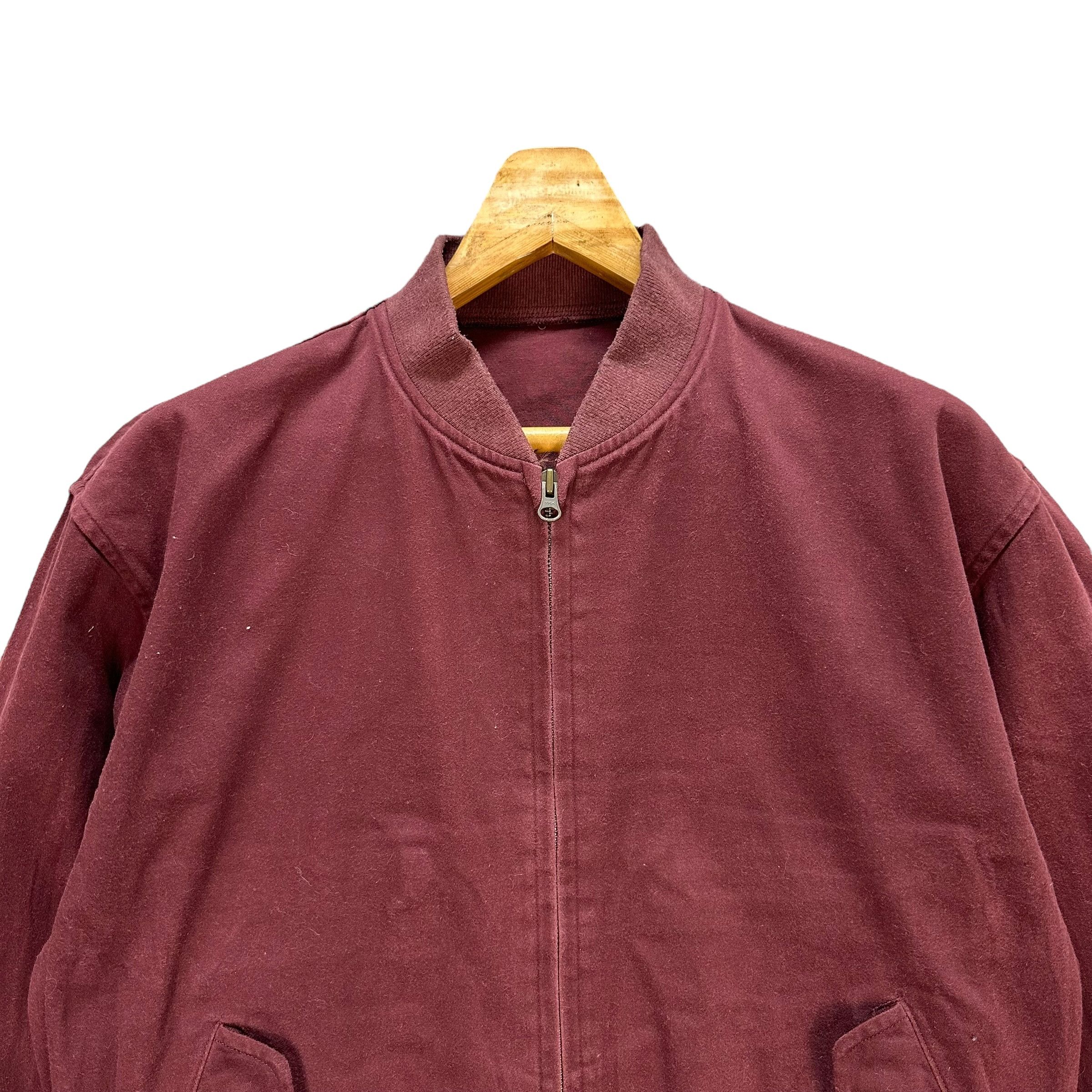 Japanese Brand Vintage YIN & YANG Big Logo Maroon Bomber Jacket #A4-0083 Size US L / EU 52-54 / 3 - 4 Thumbnail