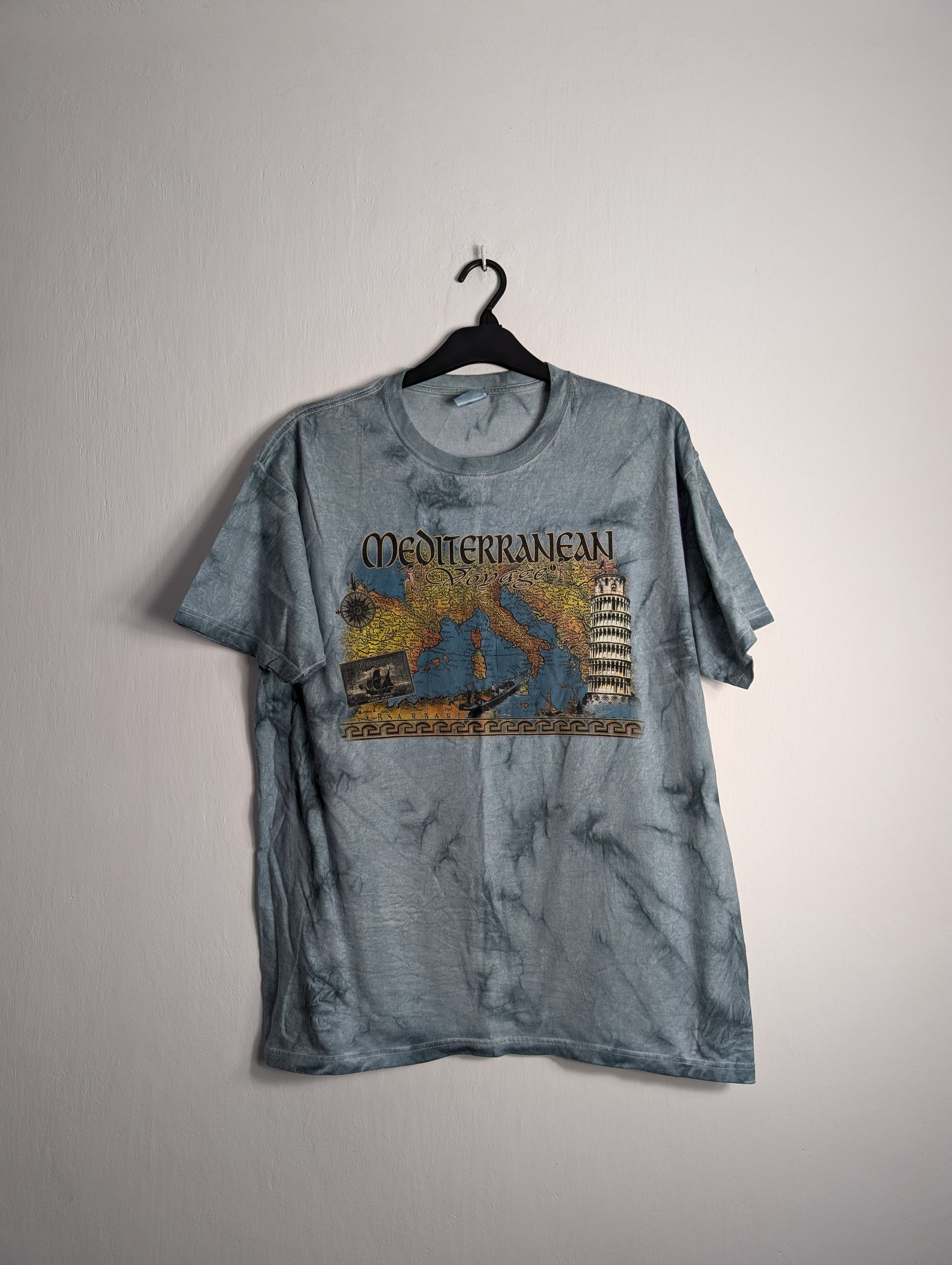 Vintage Vintage Tie-dye Mediterranean Graphic T-shirt y2k 00s Size US XL / EU 56 / 4 - 1 Thumbnail