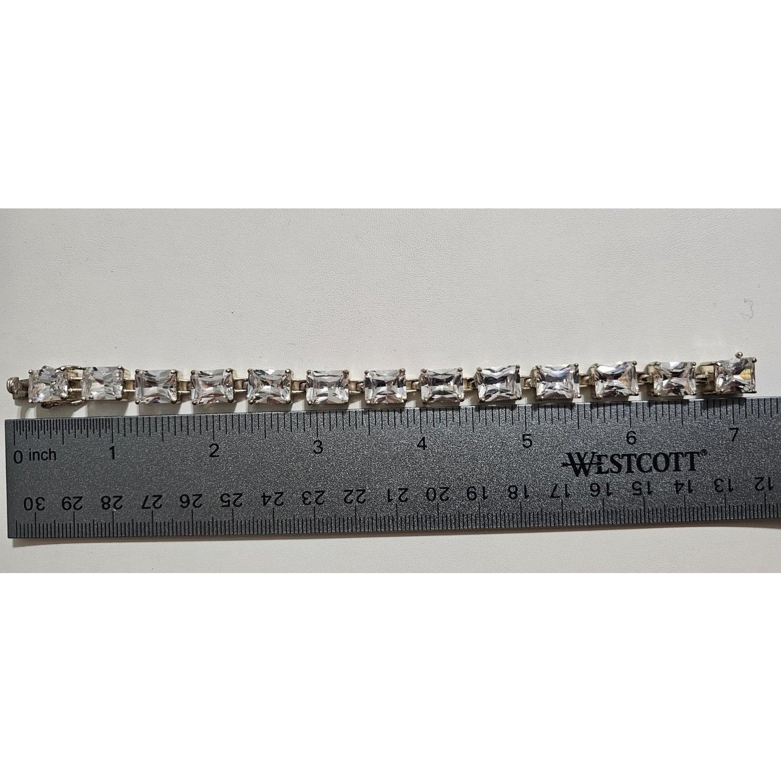 Other Cubic Zirconia Tennis Link Silver Bracelet Size ONE SIZE - 3 Thumbnail