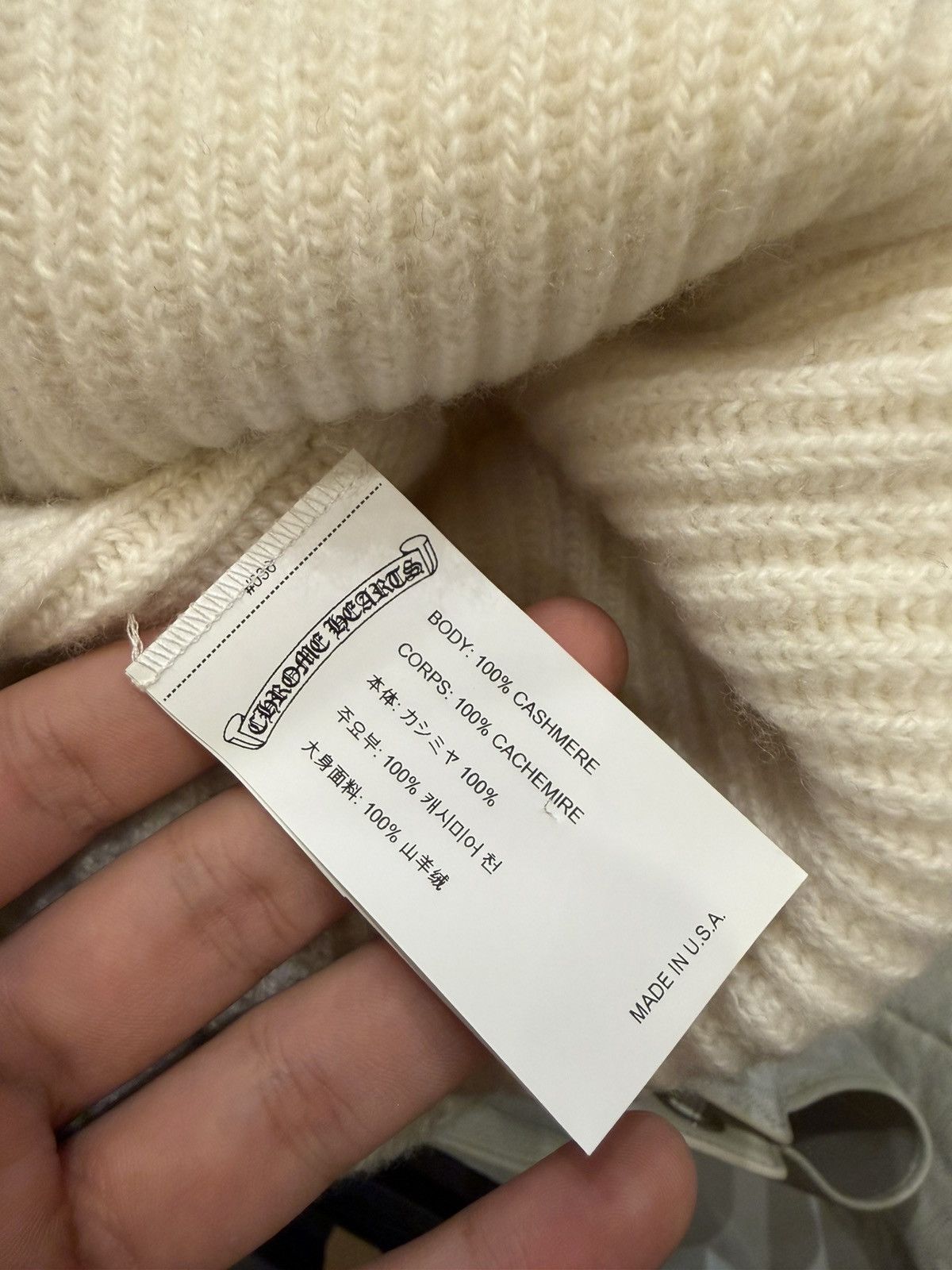 Chrome Hearts Chrome Hearts ‘Big Daddy’ Cashmere Beanie - White Size ONE SIZE - 5 Thumbnail