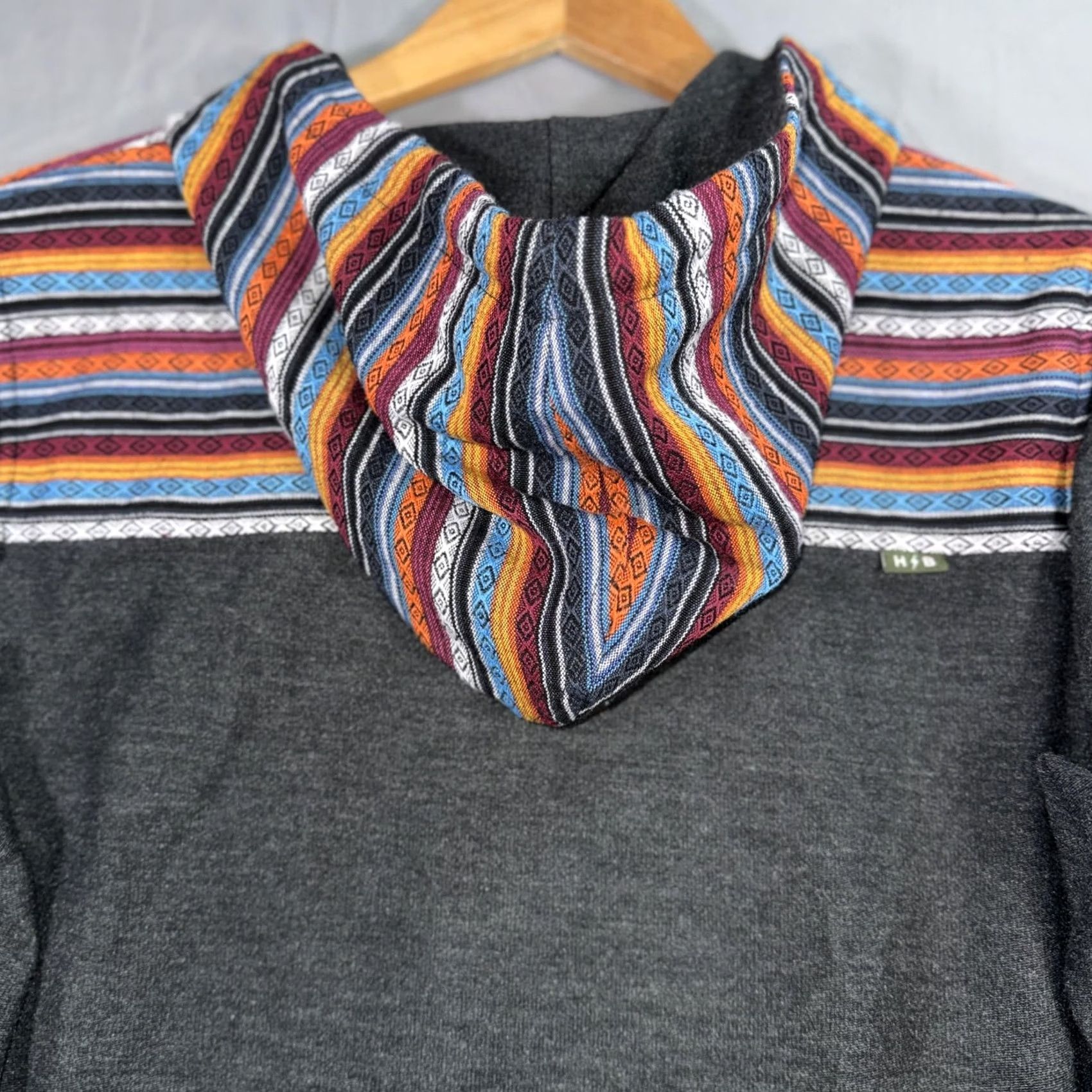Vintage Howler Bros Hoodie Mens S Gray Full Zip Hooded Knit Sweatshirt Aztec Stripe Pattern Pockets Embroidered Logo Size US S / EU 44-46 / 1 - 7 Thumbnail