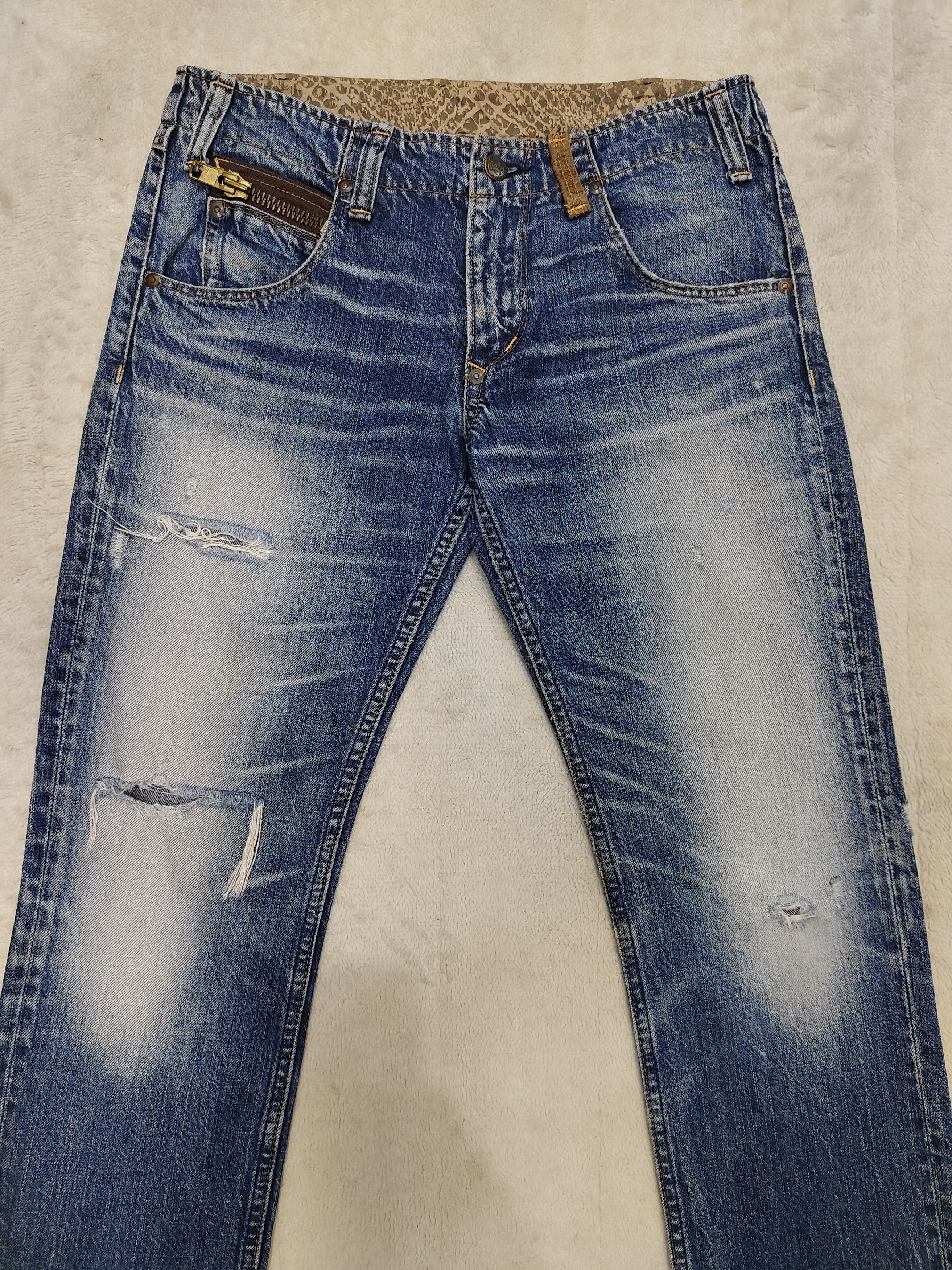 Japanese Brand 🇯🇵 RNA Inc Snake Skin Pattern Leather Pocket Distressed Size 30" / US 8 / IT 44 - 5 Thumbnail