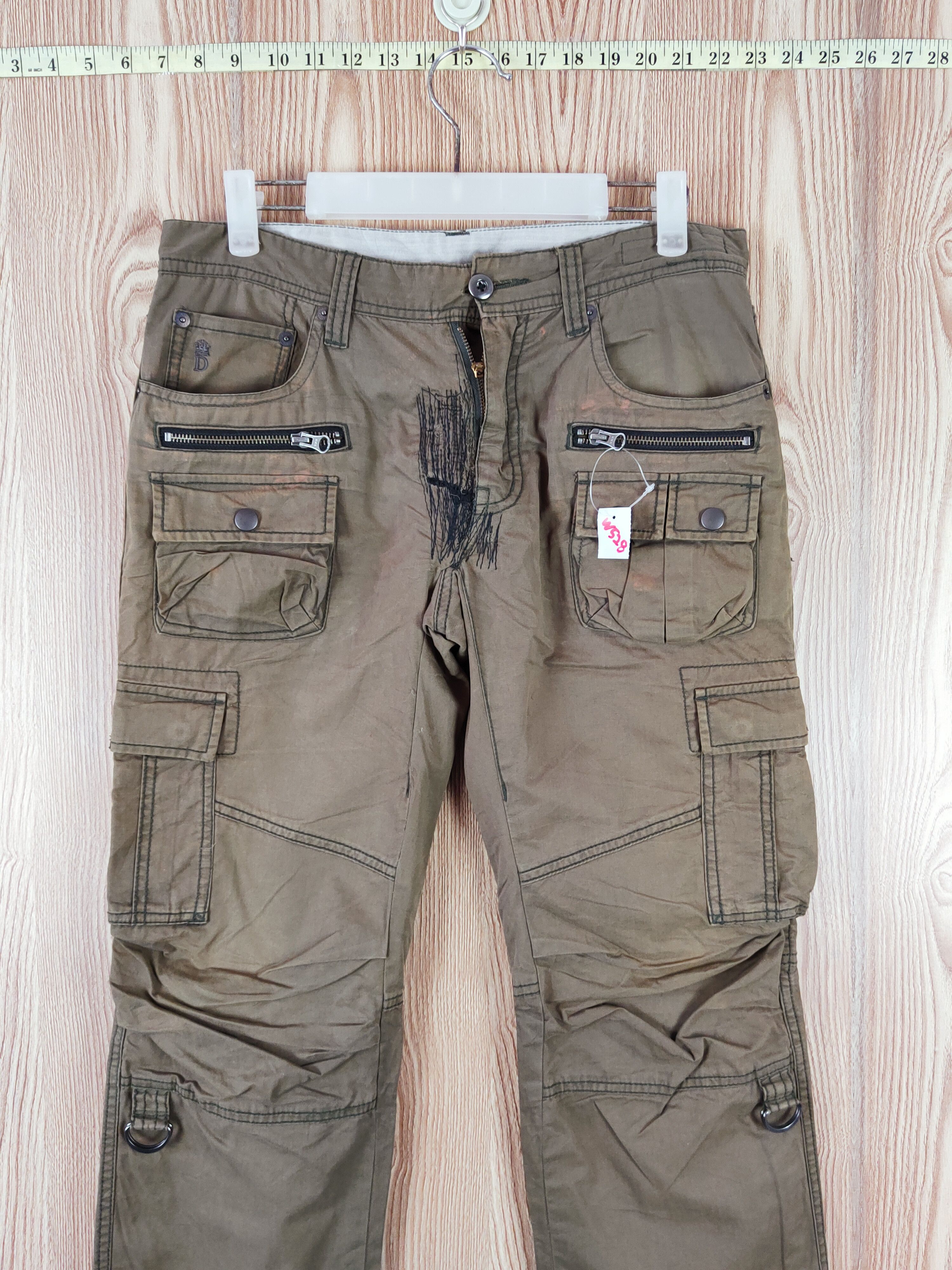 Japanese Brand DL Destrad Khaki Multipocket Tactical Cargo Pants #W528 Size US 31 - 4 Thumbnail