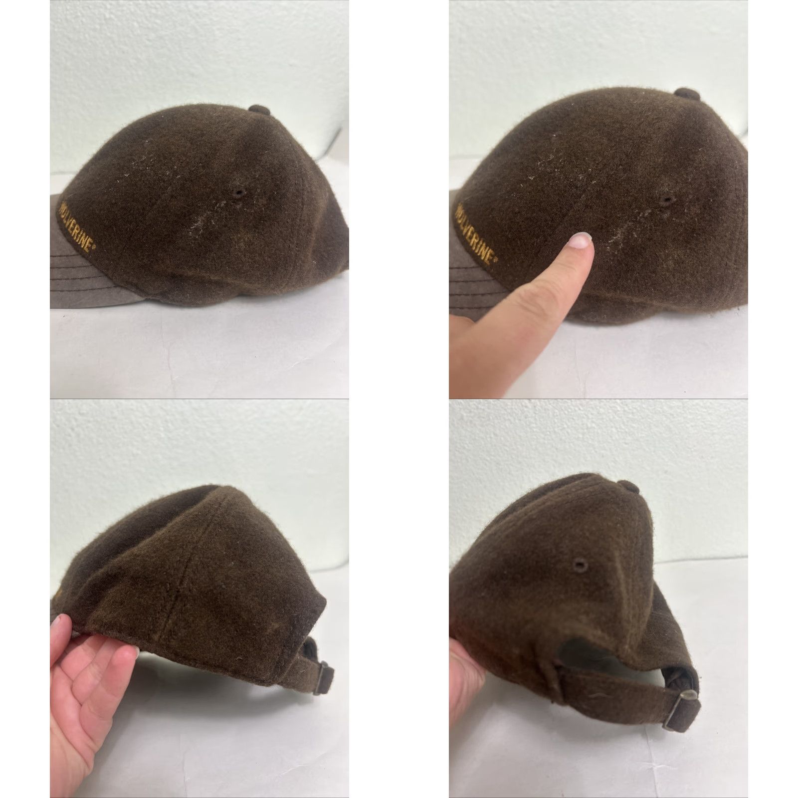 J Brand Wolverine Hat Baseball Cap Adjustable Wool Leather Brown Strapback Mens Adjustable Wool Leather Brown Baseball Cap Size ONE SIZE - 8 Thumbnail