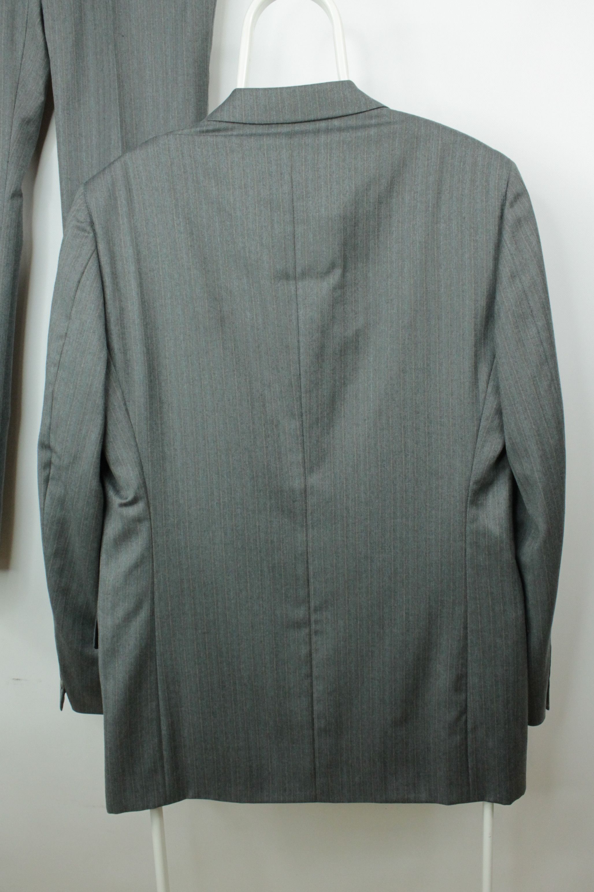 Versace Versace Micro Herringbone Gray Wool Formal Men's Suit Size 40R - 9 Thumbnail