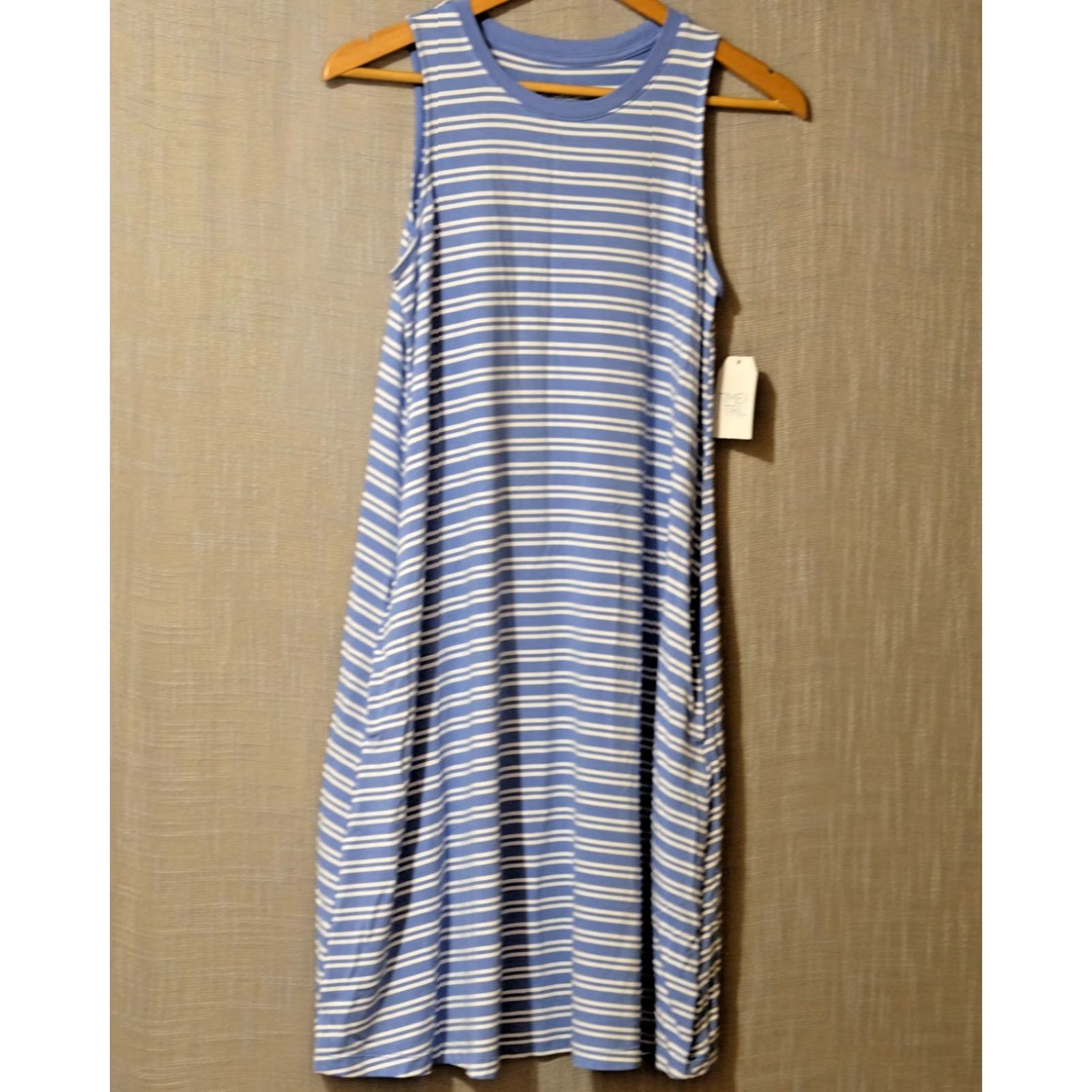 Vintage VINTAGE Time and Tru Shirt Dress Womens S Blue/White Striped Sleeveless Tank Dress Casual Size S / US 4 / IT 40 - 2 Thumbnail
