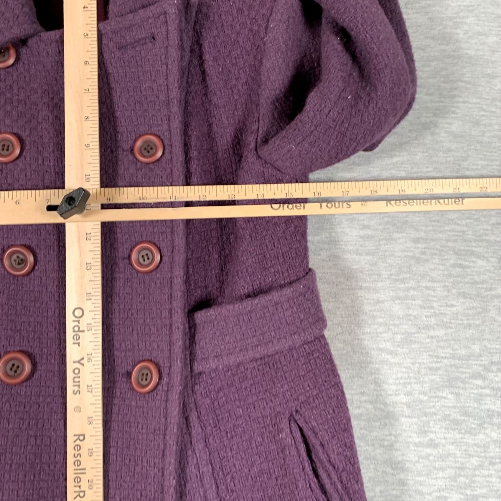 Vintage Jonathan Michael Coat Womens 4 Purple Wool Pea Coat Tweed Button Lined USA Size S / US 4 / IT 40 - 7 Thumbnail