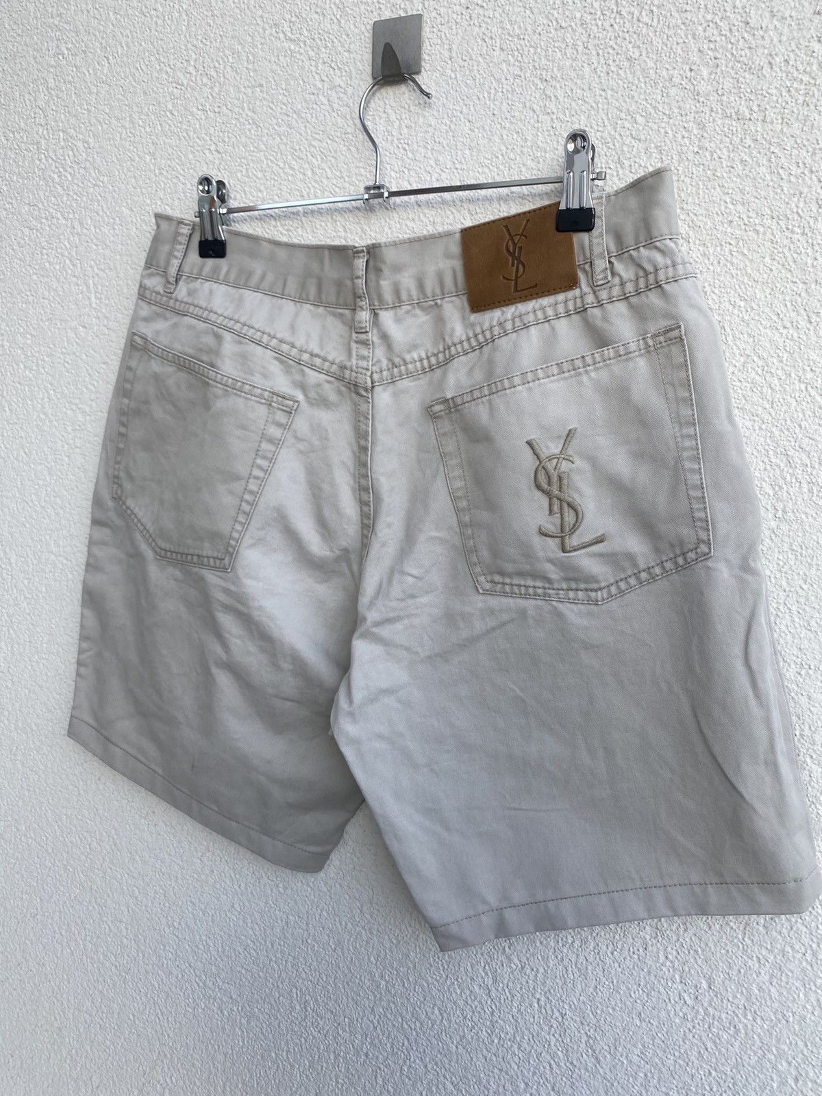 Yves Saint Laurent Beige YSL Shorts Jeans Cotton Denim Size US 31 - 7 Thumbnail