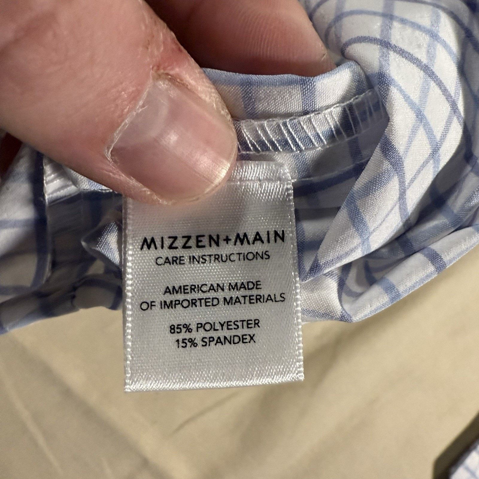 Mizzen+Main Mizzen Main Leeward Mens Medium Trim Fit Plaid Performance Size US M / EU 48-50 / 2 - 4 Thumbnail