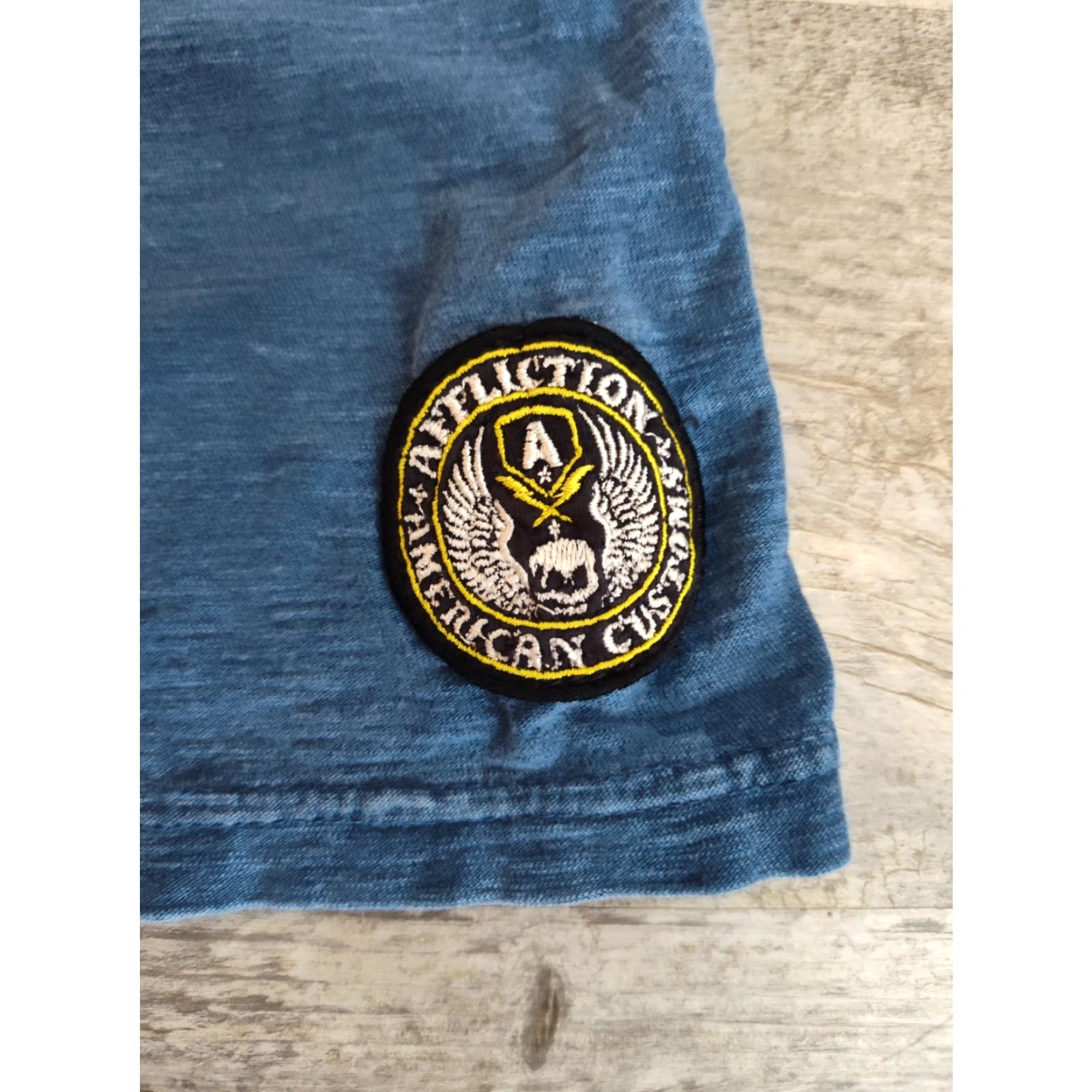 Affliction VINTAGE Affliction American Customs Y2K Button Shirt L Blue Motorcycle Biker Mens Size US L / EU 52-54 / 3 - 2 Thumbnail