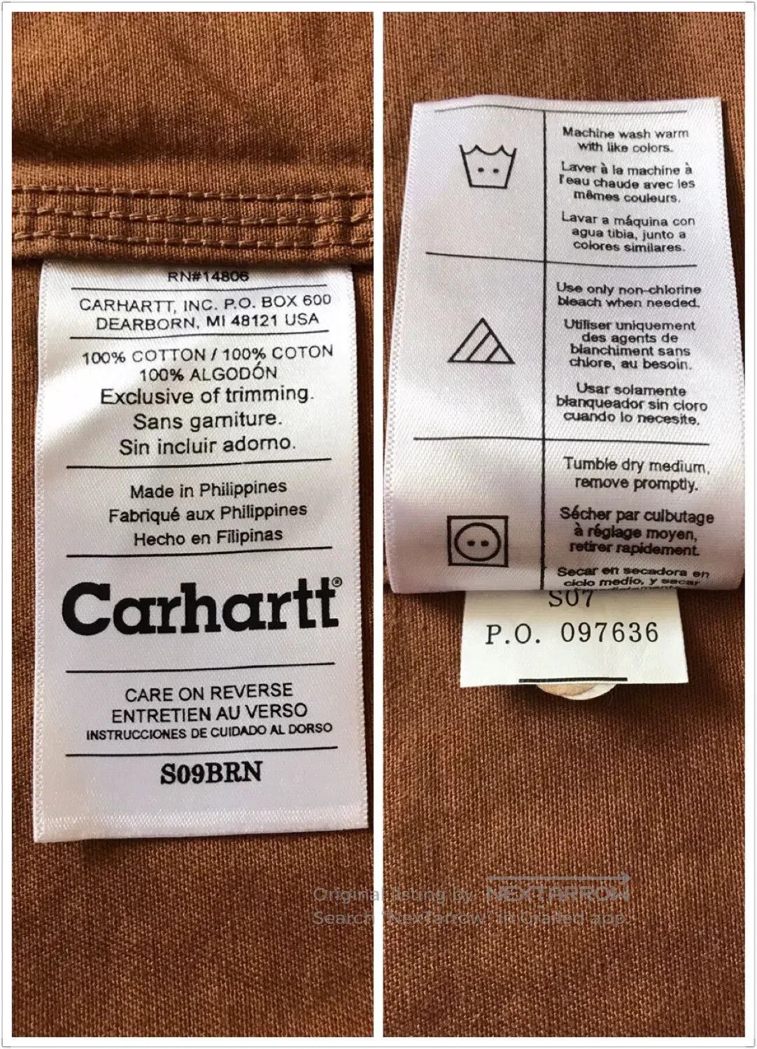 Carhartt Carhartt S09 Brown Heavy Work Shirt. Size US M / EU 48-50 / 2 - 9 Thumbnail