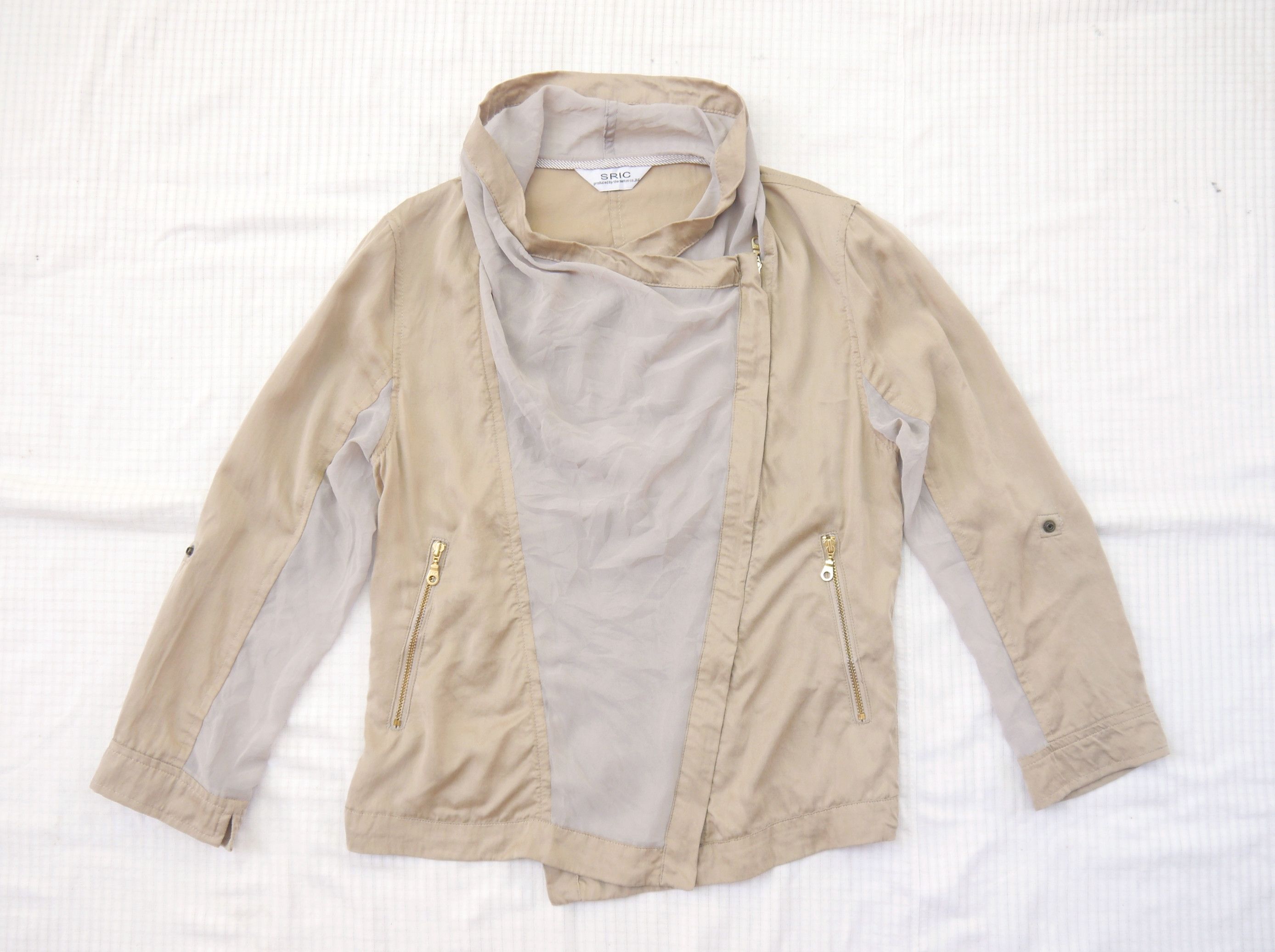 Japanese Brand (J706) SRIC Japan Beige Jacket Sz 38 Size XS / US 0-2 / IT 36-38 - 5 Thumbnail