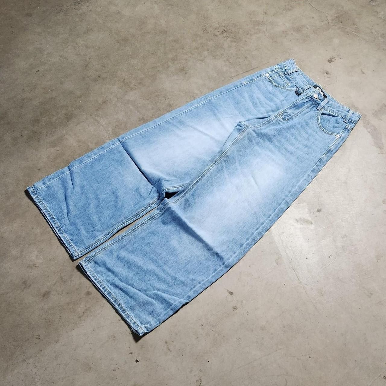 Japanese Brand Baggy light wash jeans wide leg loose fit denim Size US 28 / EU 44 - 5 Thumbnail