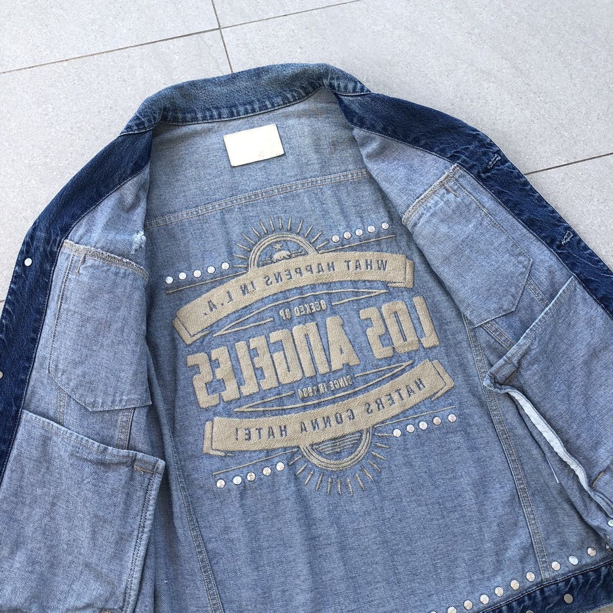 Vintage GYDA Los Angeles Embroidery Logo Denim Jacket Size US L / EU 52-54 / 3 - 9 Thumbnail