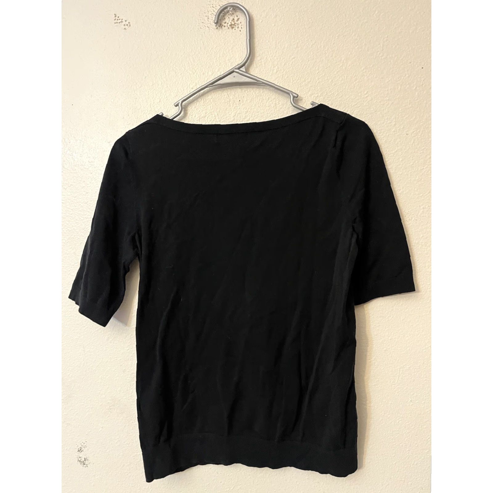 Banana Republic Banana Republic Womens Black Solid Short Sleeve T-Shirt Small Casual Fit Regular Size S / US 4 / IT 40 - 3 Thumbnail