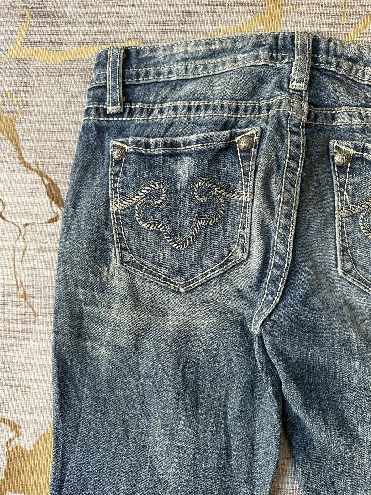Tornado Mart FLARE Be/Rock For Express Distressed Denim Size 27" / US 4 / IT 40 - 16 Thumbnail