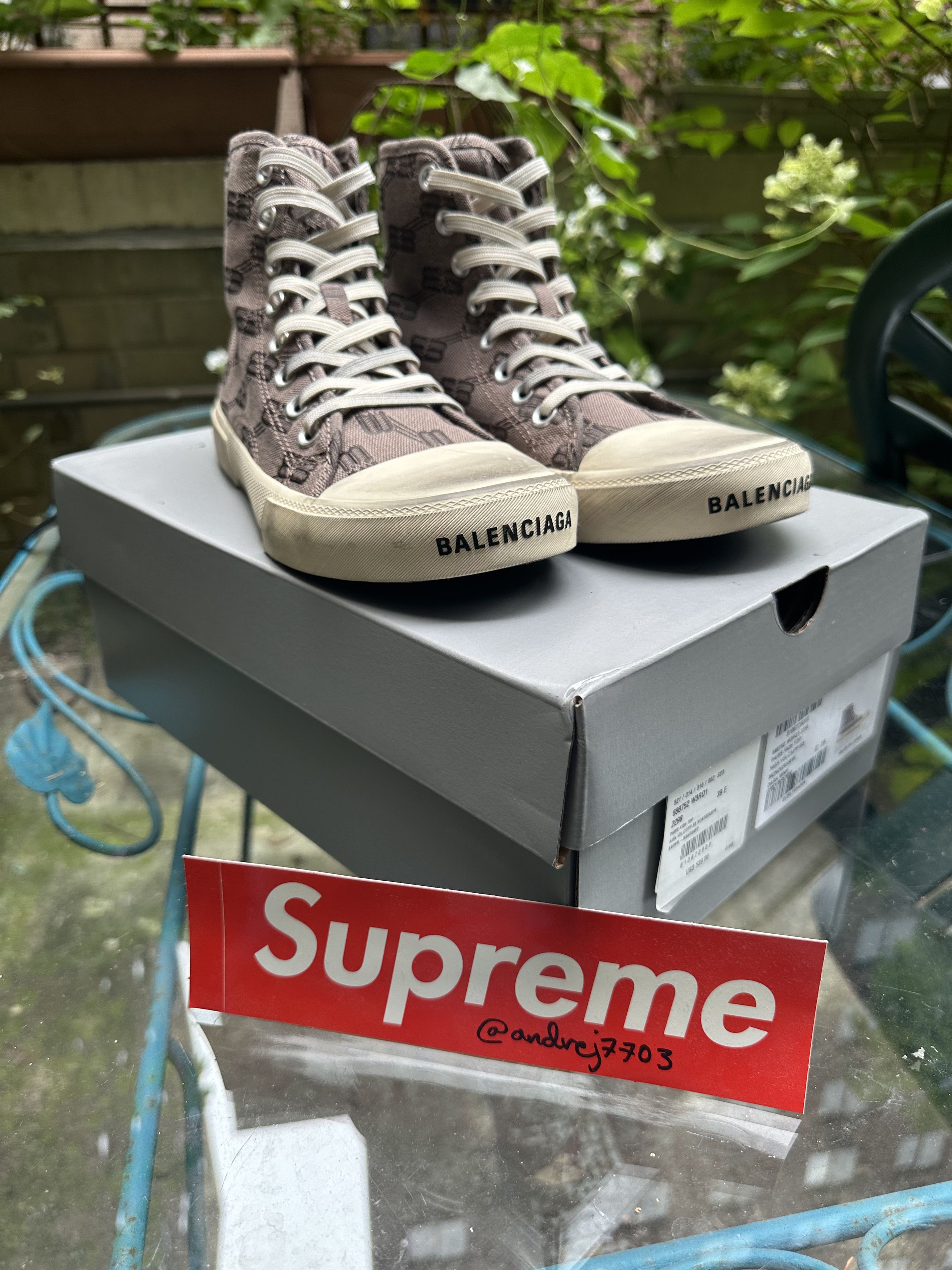 Balenciaga Paris High Top Sneaker BB Monogram Size US 8 / EU 41 - 2 Thumbnail