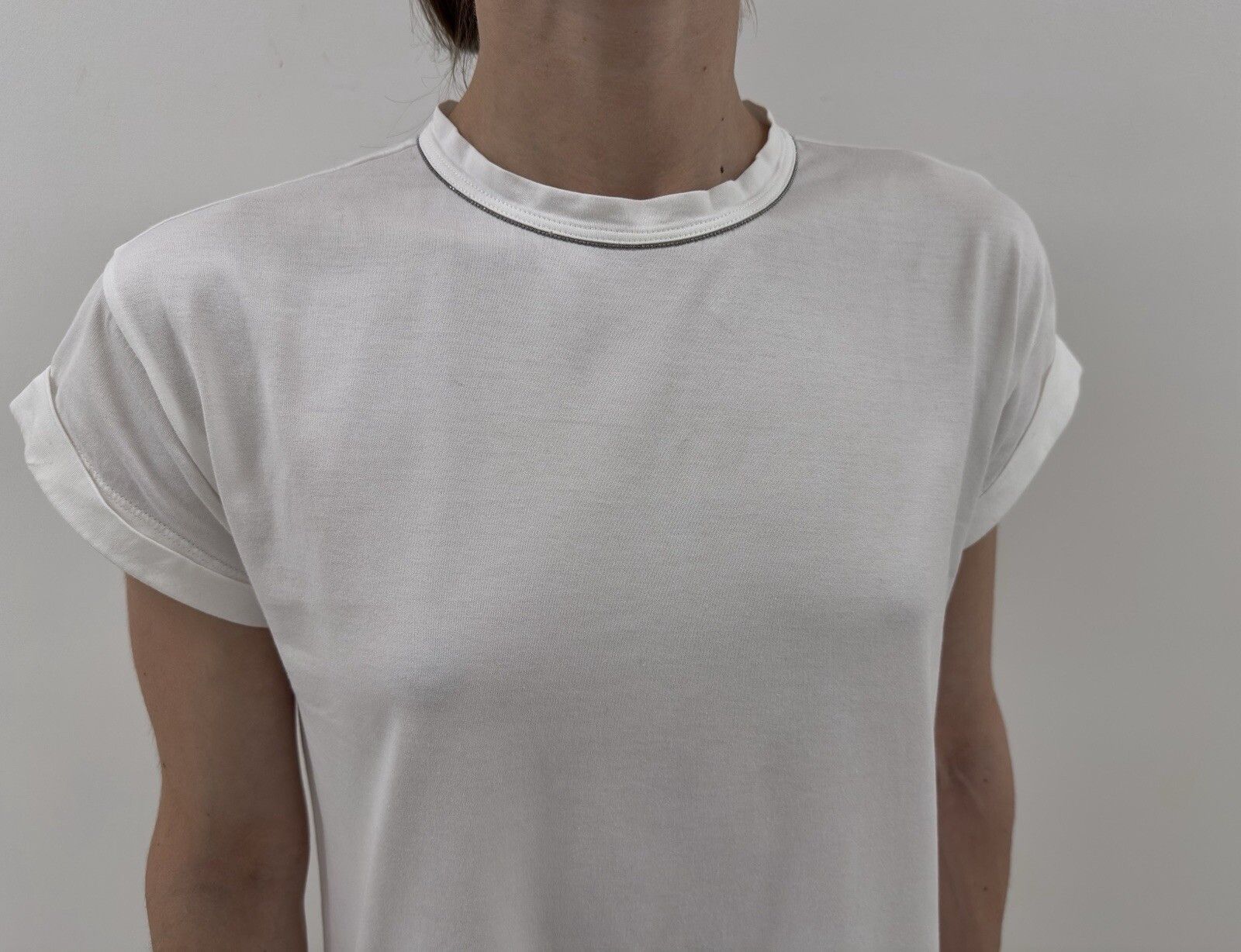 Brunello Cucinelli Brunello Cucinelli White Cotton Dress Size 10 Size L / US 10 / IT 46 - 2 Thumbnail
