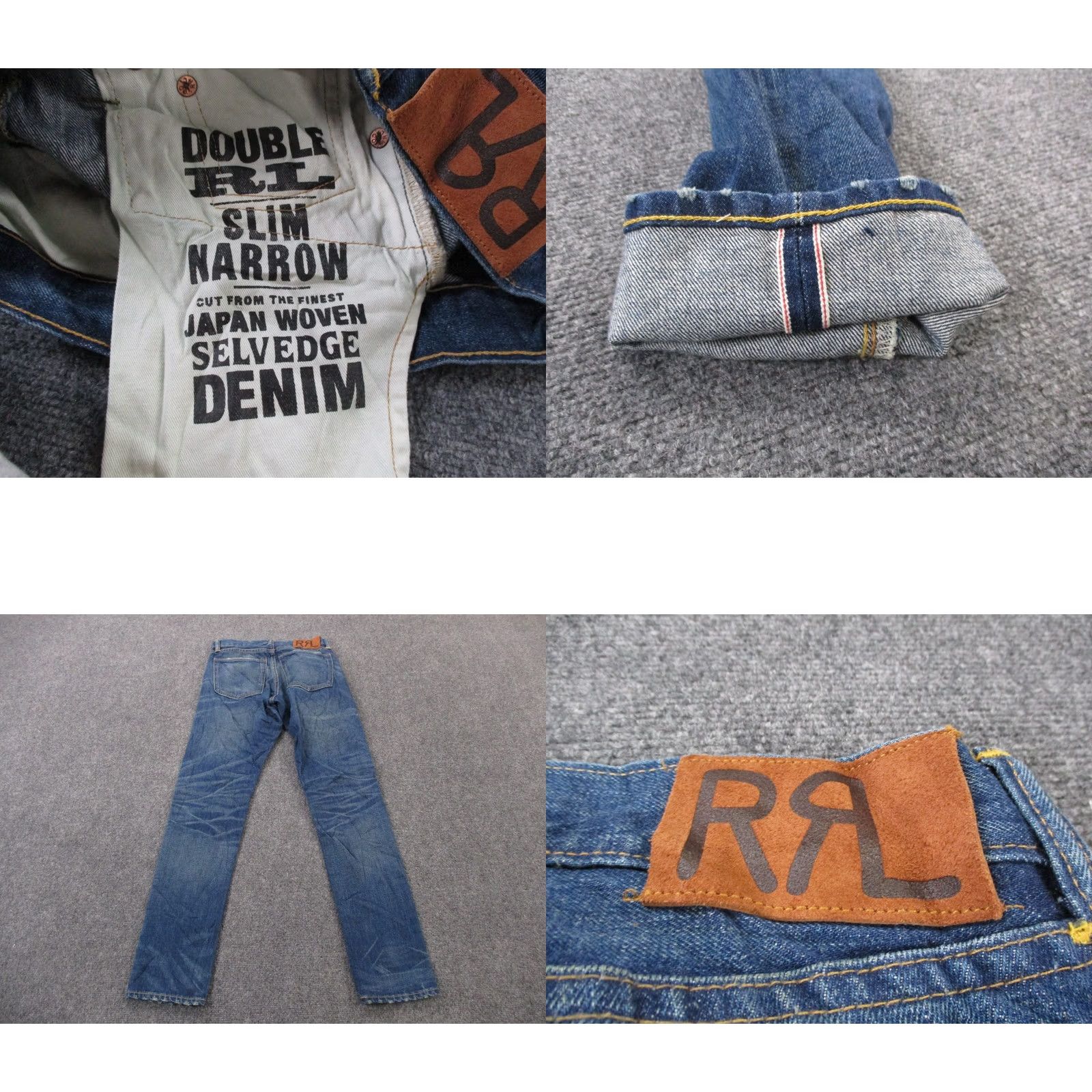 Vintage RRL Ralph Lauren Jeans Men 28 X 32 Denim Slim Straight Selvedge Stretch Size US 28 / EU 44 - 9 Thumbnail