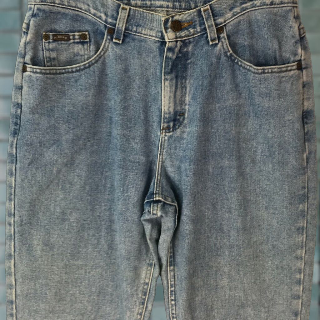 Vintage Riders Lee Jeans 12M Regular Size 34X32 Blue Denim Cotton Blend Straight 5-Pocket Regular Fit Belt Loops Zipper Button Closure Classic Vintage No Size 34" / US 12 / IT 48 - 1 Thumbnail