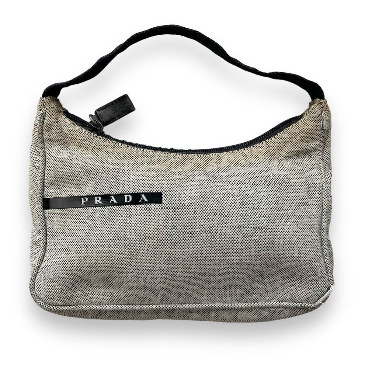Prada Prada 1999 Grey Canvas Shoulder Bag Size ONE SIZE - 1 Thumbnail