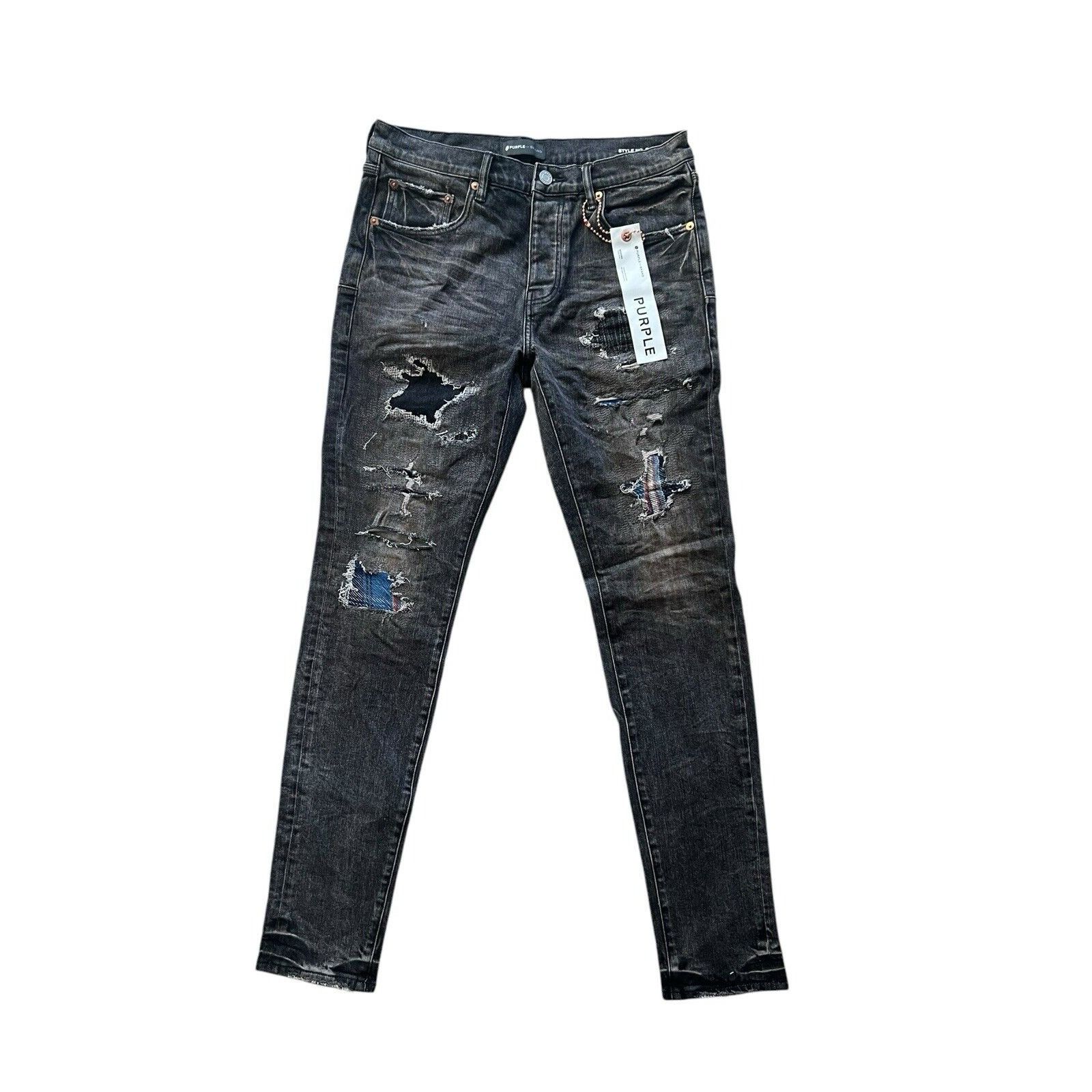 Purple × Purple Brand Purple Brand Jeans Mens Slim Fit P001 Black 
