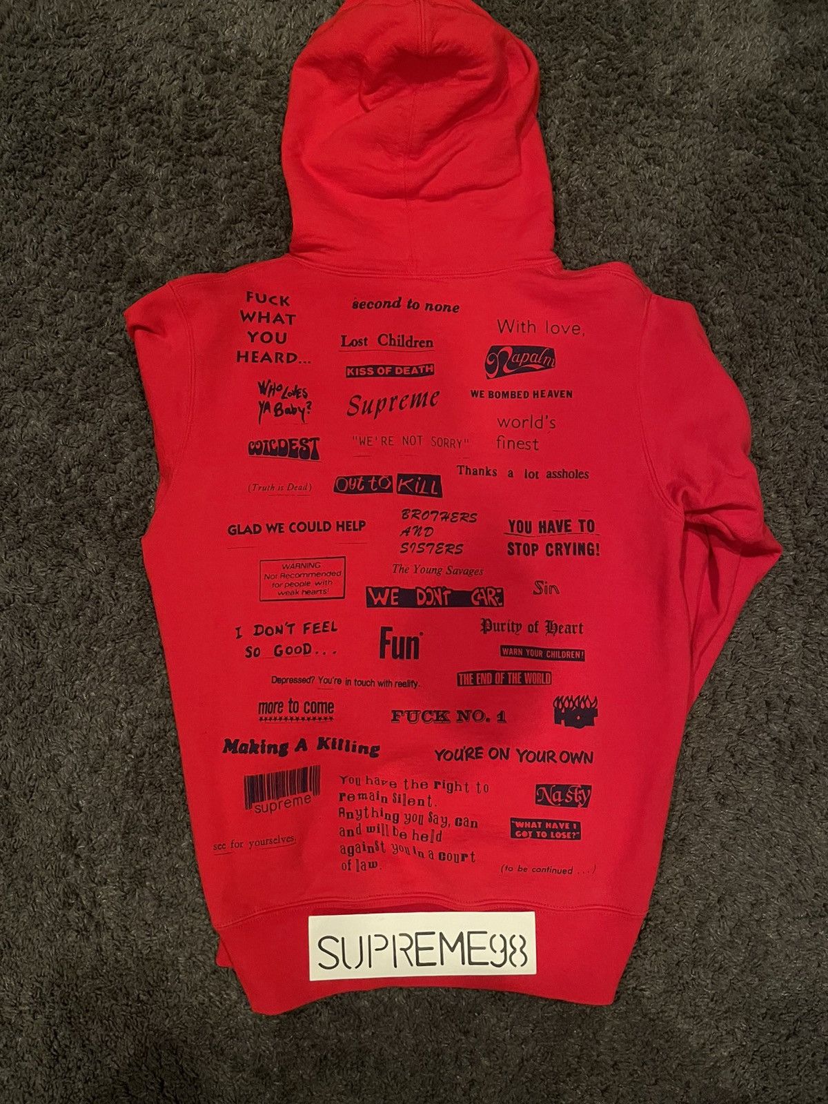 Supreme Stop crying hooded sweatshirt Size US M / EU 48-50 / 2 - 2 Thumbnail