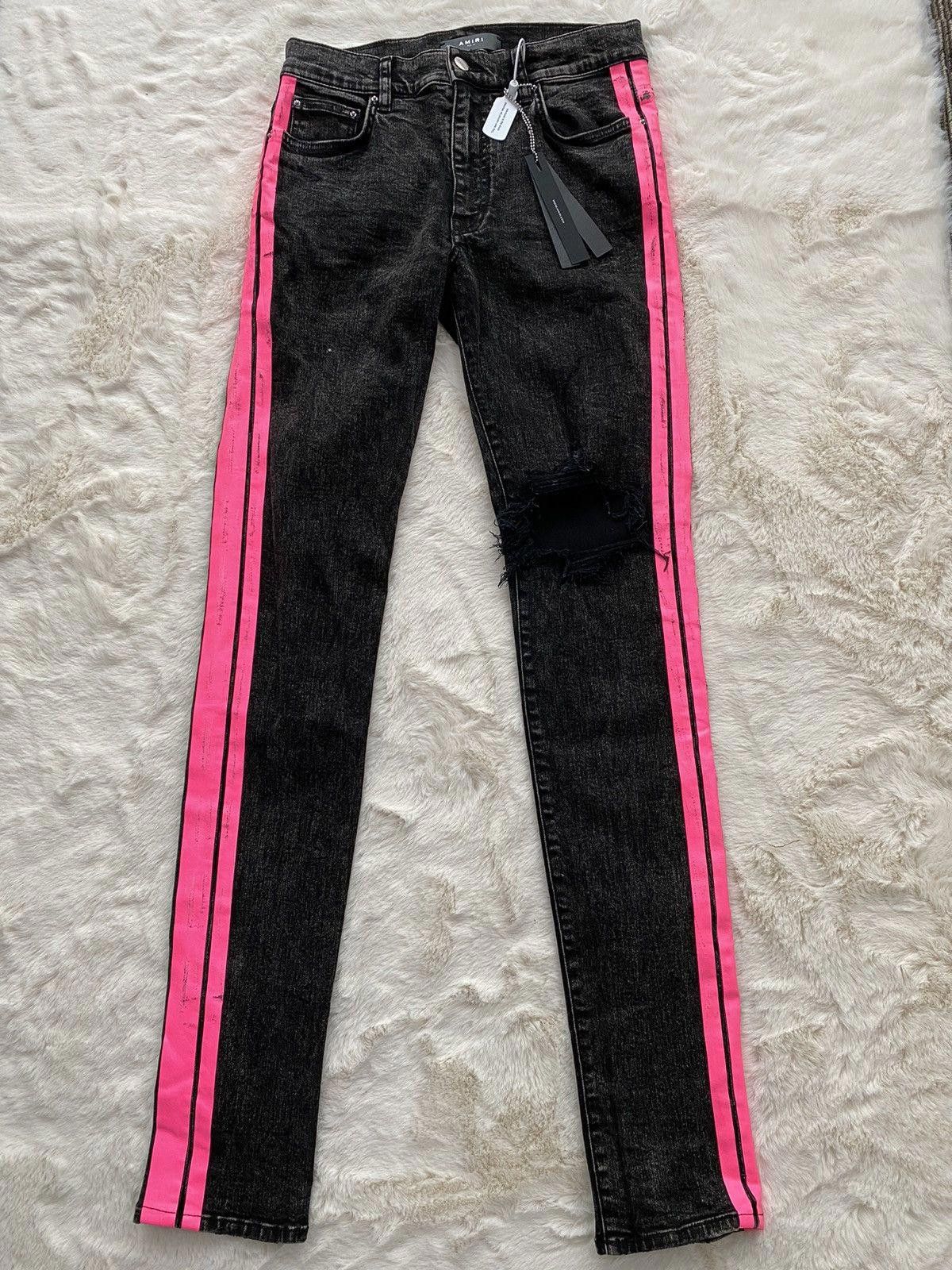 Amiri Amiri Pink Track Denim Jeans Size US 31 - 1 Thumbnail
