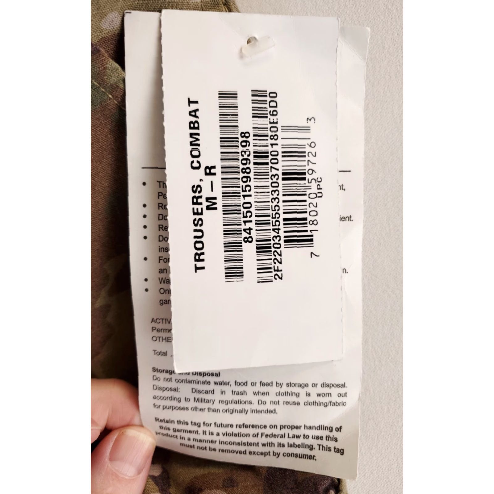Vintage US Military Multicam FR Combat Trousers Pants Mens M Reg 34x33 Inseam NWT Size US 34 / EU 50 - 2 Thumbnail
