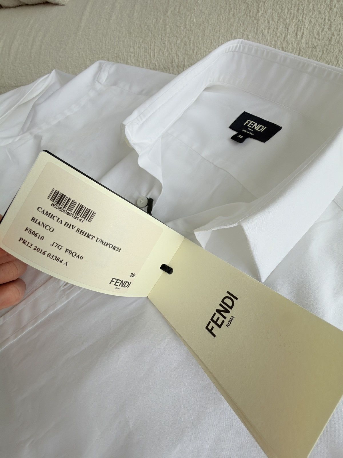 Fendi Fendi White Cotton Poplin Shirt NWT - Slim Fit - IT 38 Size US S / EU 44-46 / 1 - 4 Thumbnail