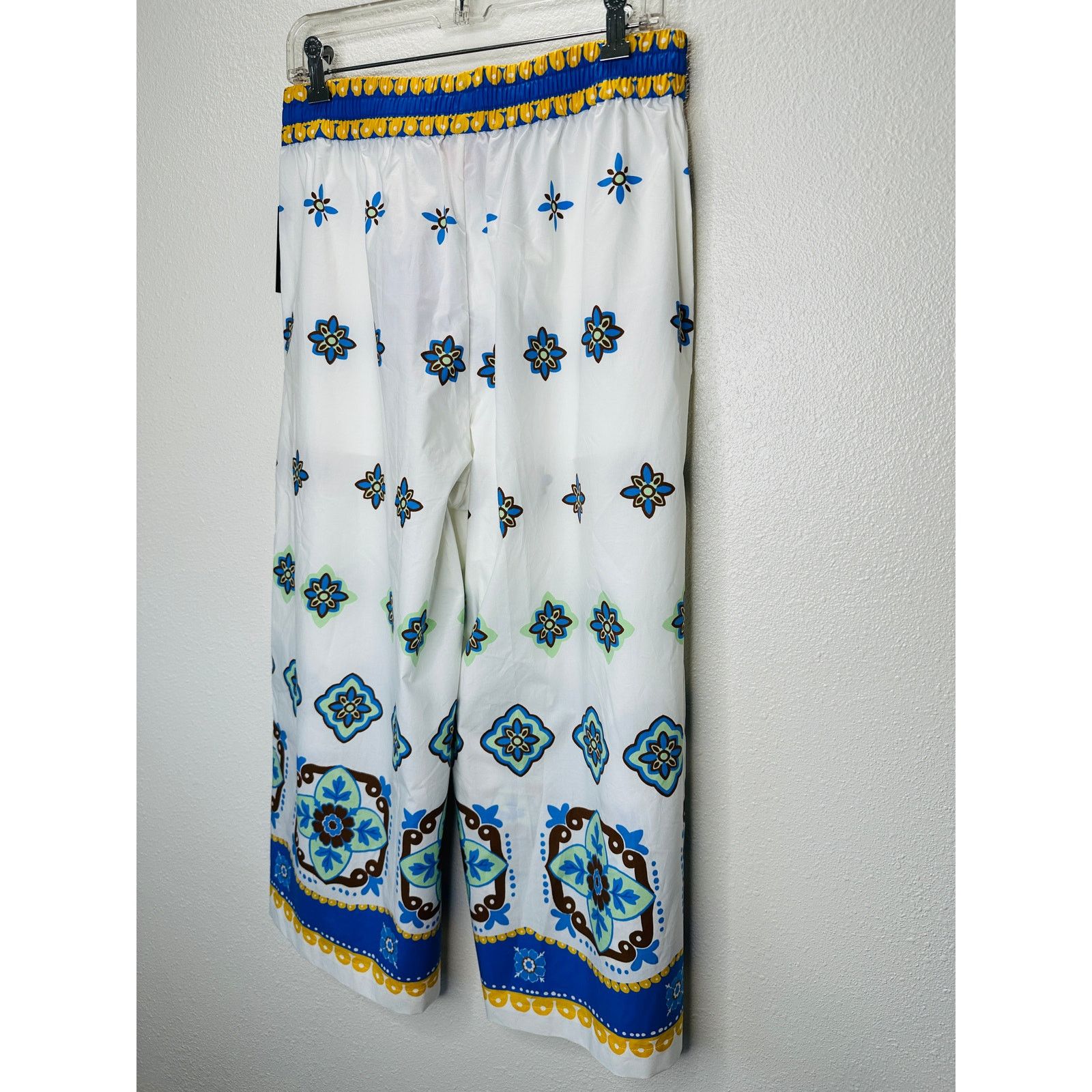 La DoubleJ NWT La DoubleJ White Blue Print Cropped Wide Leg Crop Pant L Size 34" / US 12 / IT 48 - 10 Thumbnail