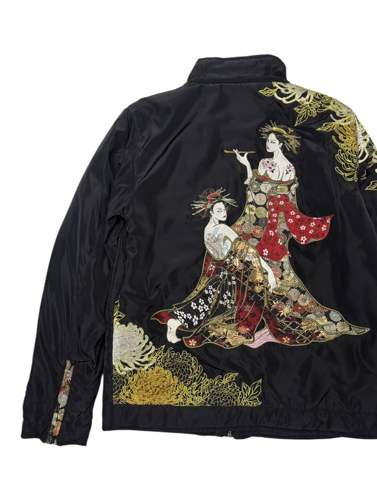 Kamakura RARE🔥JAPANESE TRADITION GEISHA EMBROIDERY PUFFER JACKET Size US M / EU 48-50 / 2 - 10 Thumbnail