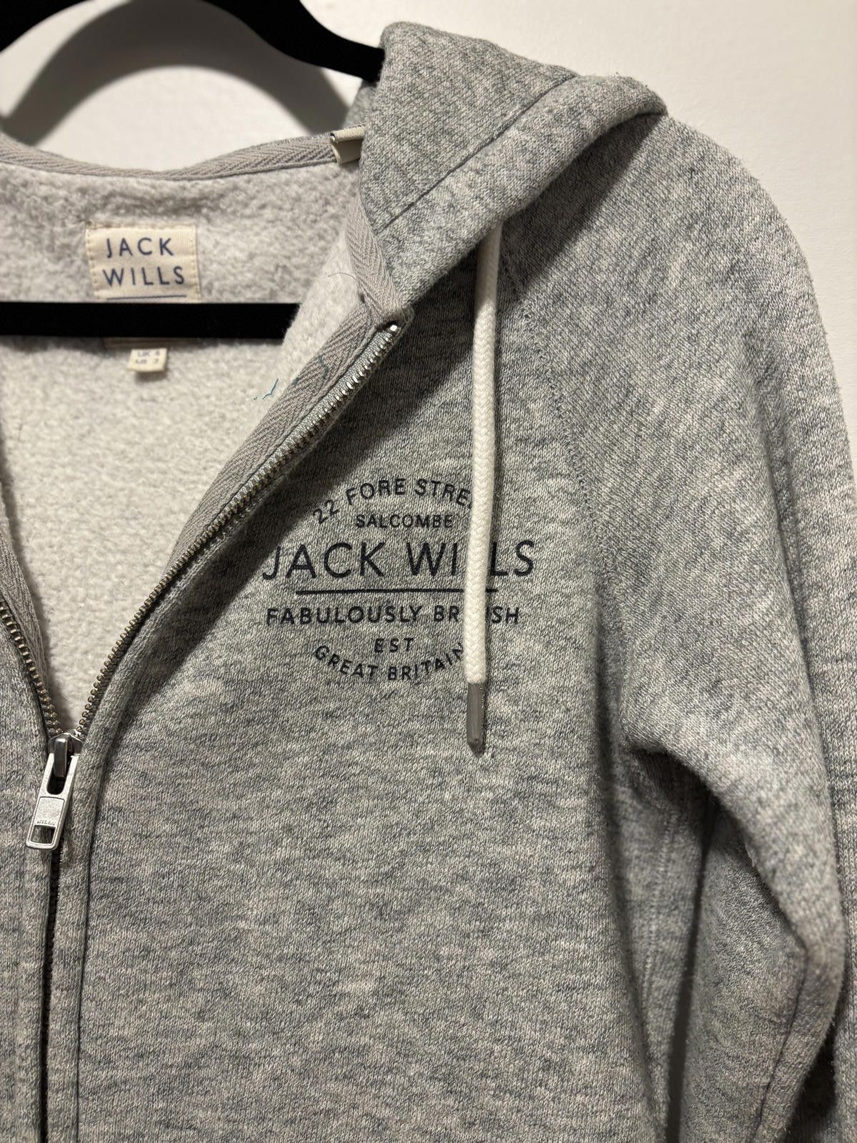 Jack Wills Jack Wills Gray Zip-Up Hoodie with Drawstring Hood Size S / US 4 / IT 40 - 3 Thumbnail