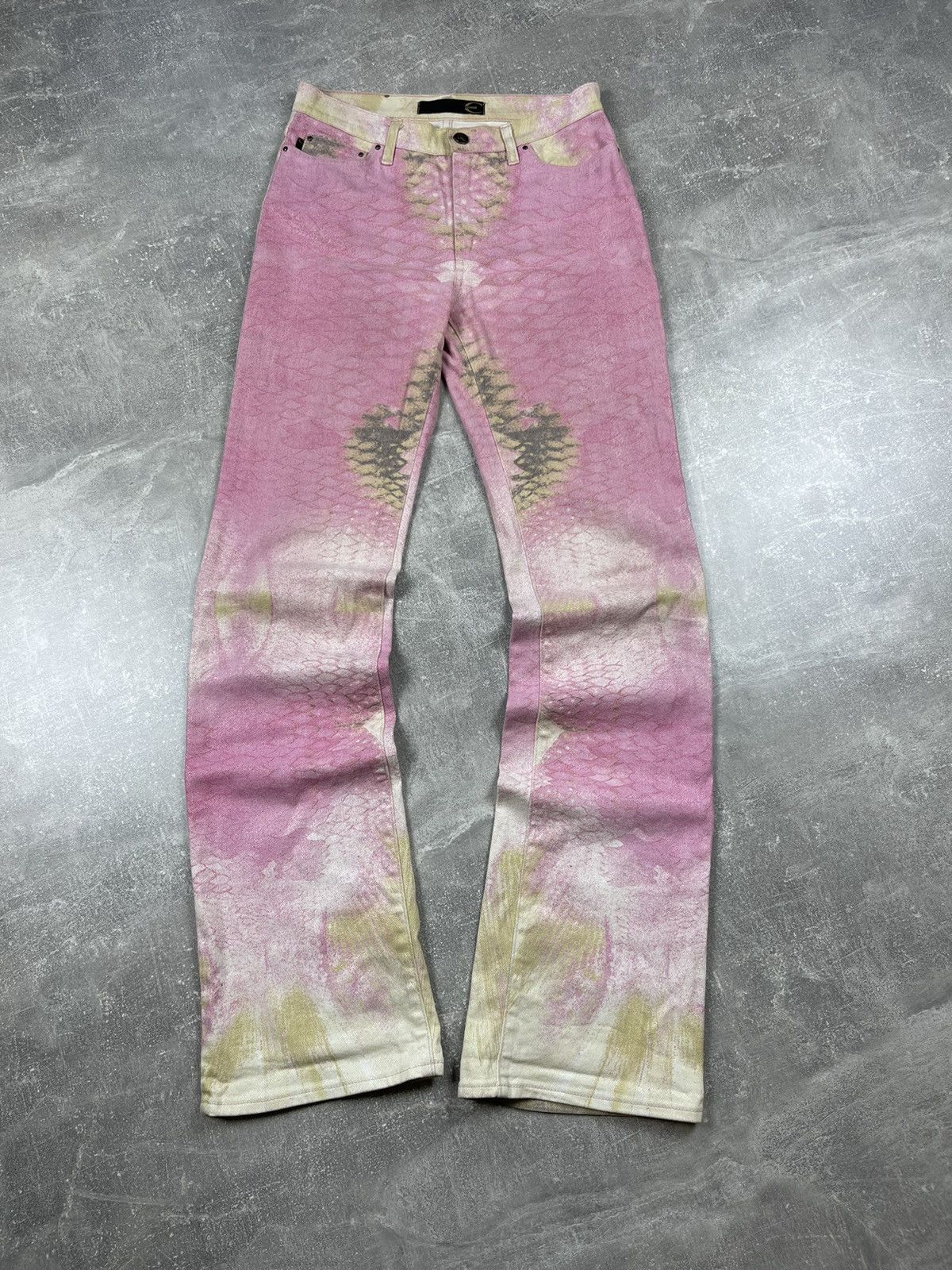 image of Just Cavalli Roberto Cavalli Archive Mermaid Flared Jeans in Pink, Women's (Size 30)