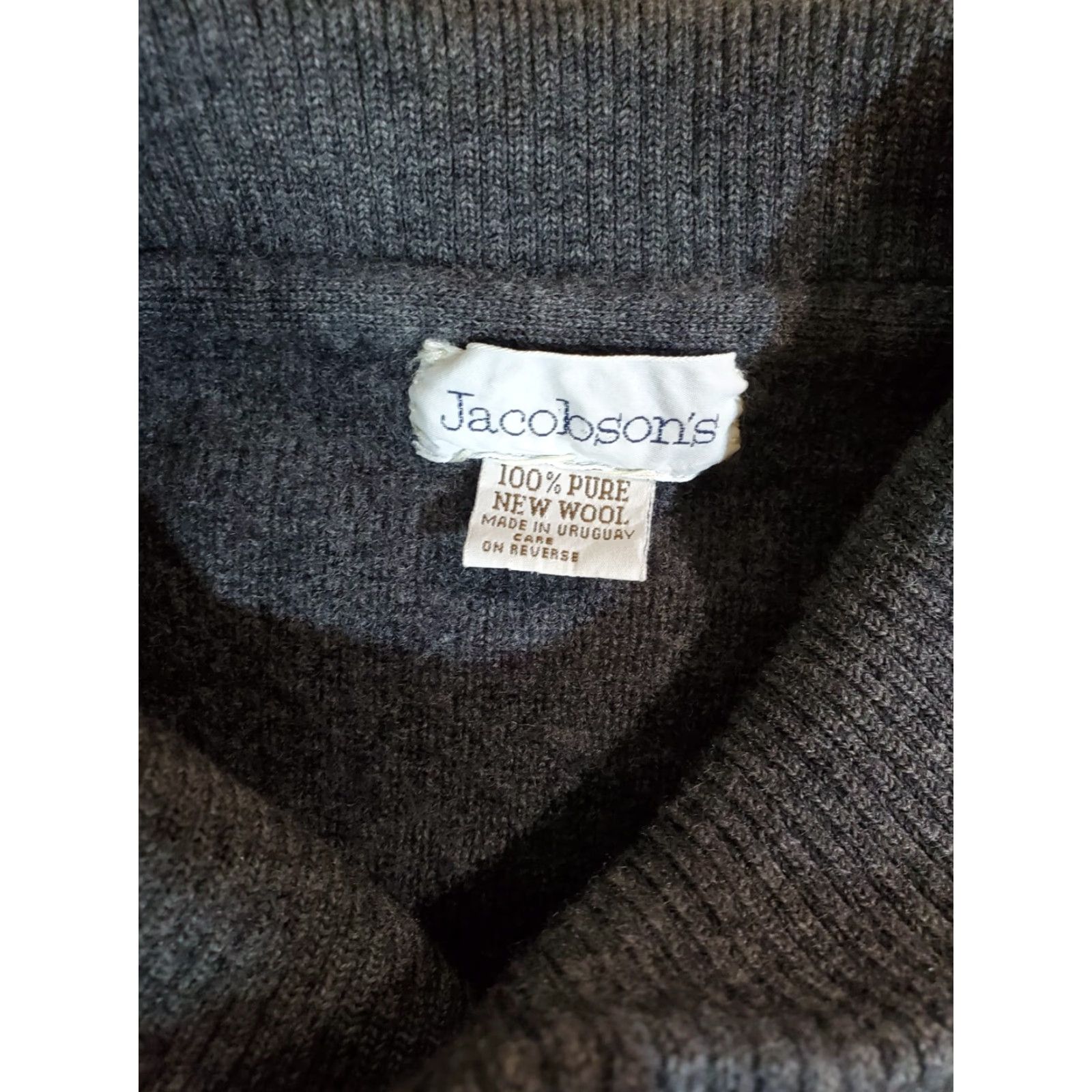 Vintage VINTAGE Jacobson's Cardigan Sweater 100% Wool Women's Small Gray Leather Buttons V-Neck Long Sleeve Knit 80s 90s Womens Size S / US 4 / IT 40 - 3 Thumbnail